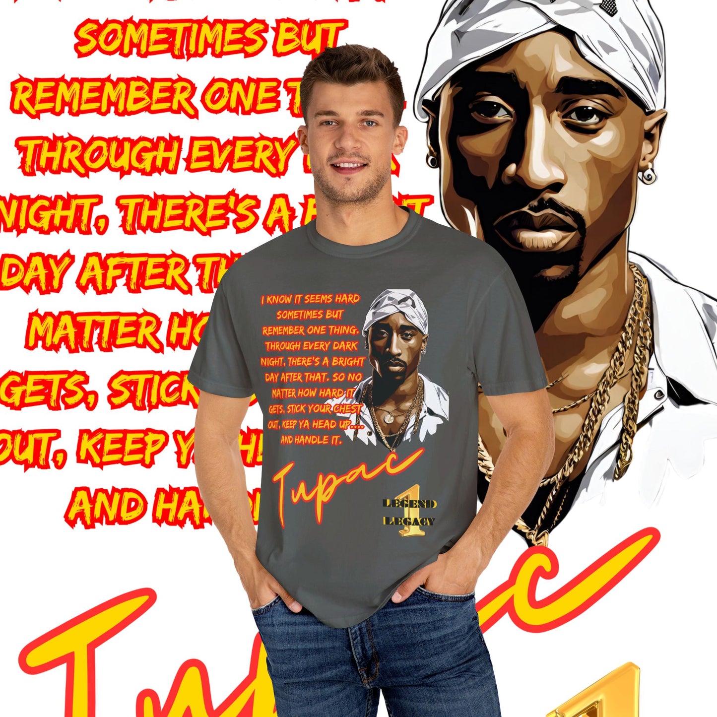 Tupac T-Shirt, Hip-Hop Icon Tee, Hard Times Motivational Lyrics Shirt, Rap Legend Fan Gear, Thug Life Apparel,