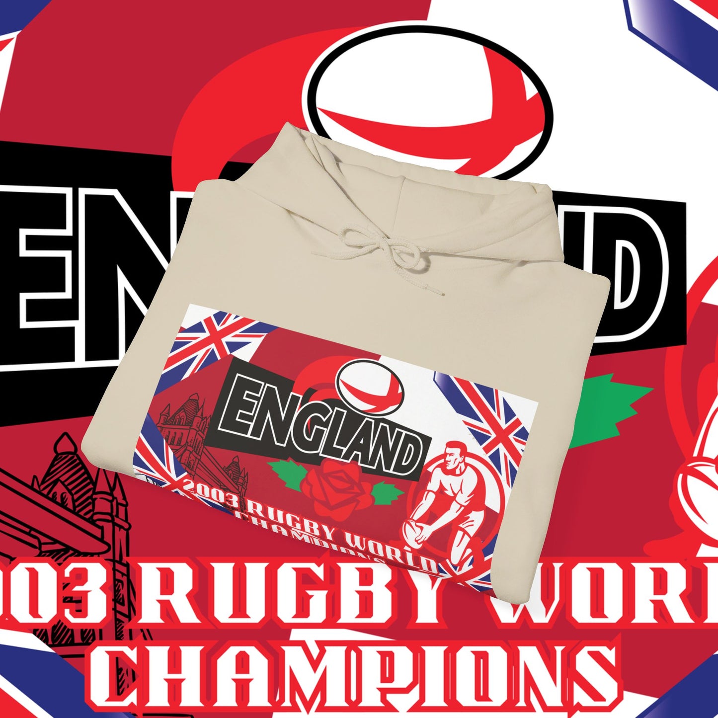 England Hoodie Sweatshirt, world champion hoodie, world rugby, pullover, 2003 champions hoodie, winter gift idea, streetwear Graphic unisex