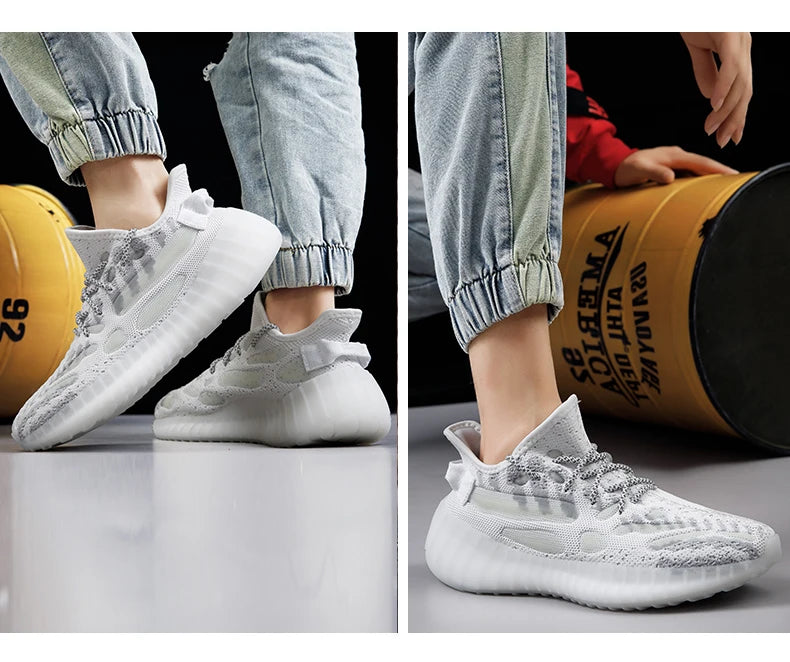 New Men Sneakers Shoes Light Casual Fashion Running Elastic Leisure Outdoor Mesh Summer Sports Tennis Man Walking Shoes