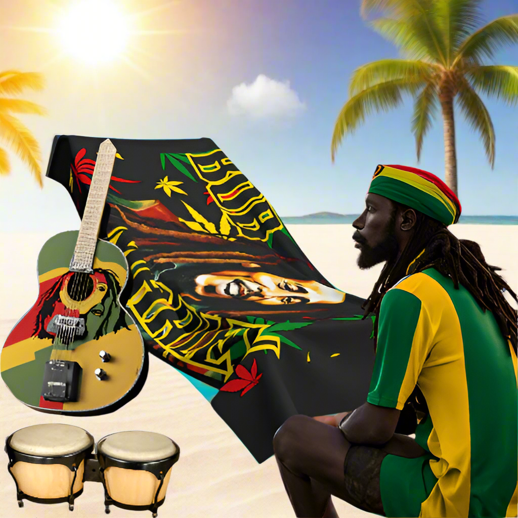 Beach Towel- Bob Marley Rasta design