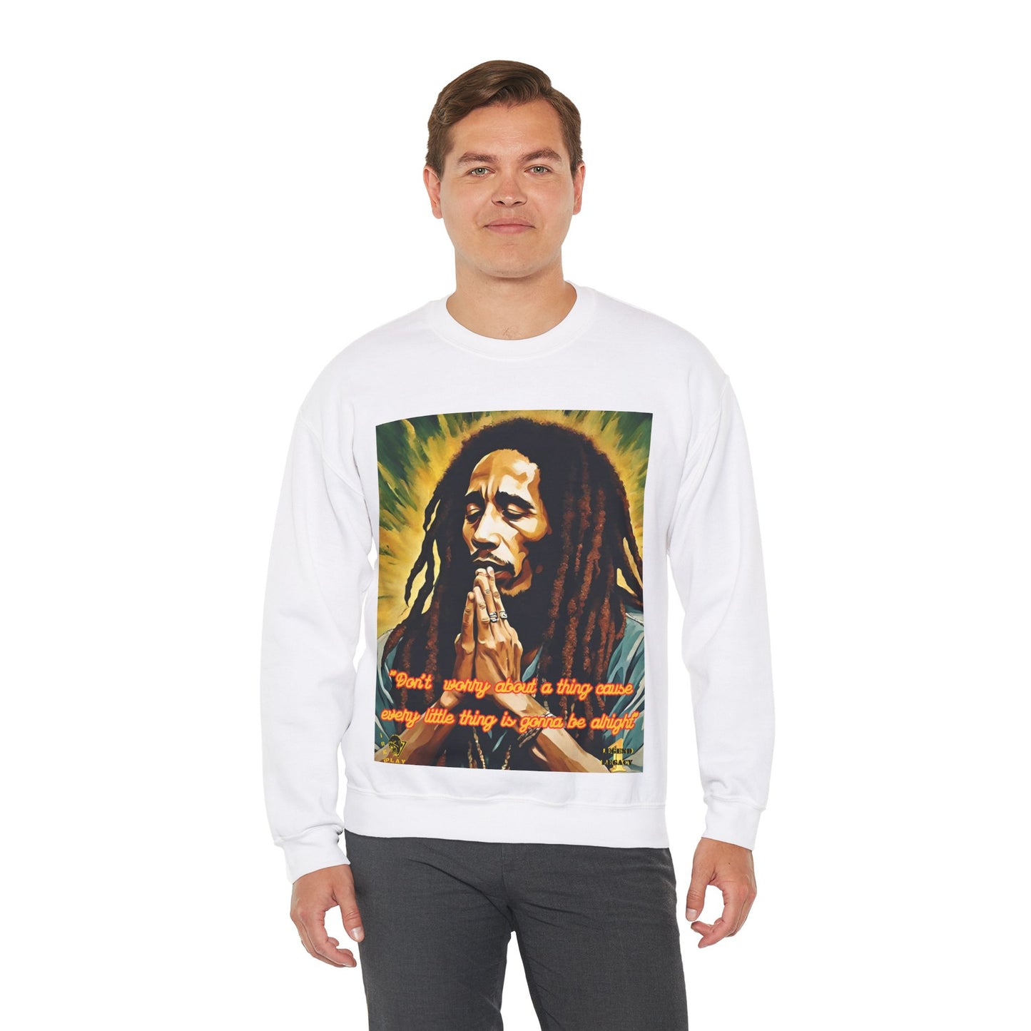 Bob Marley Rasta Jamaican Reggae one LoveUnisex Heavy Blend™ Crewneck Sweatshirt