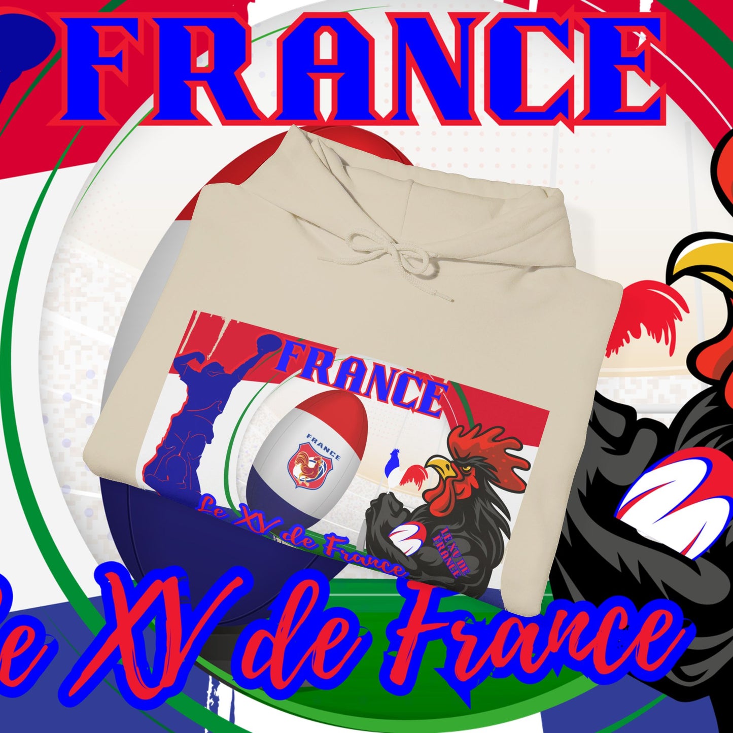 France Rugby supporter Hoodie Sweatshirt, pullover, French rugby, Eiffel Tower, winter, gift hoodie,unisex, paris