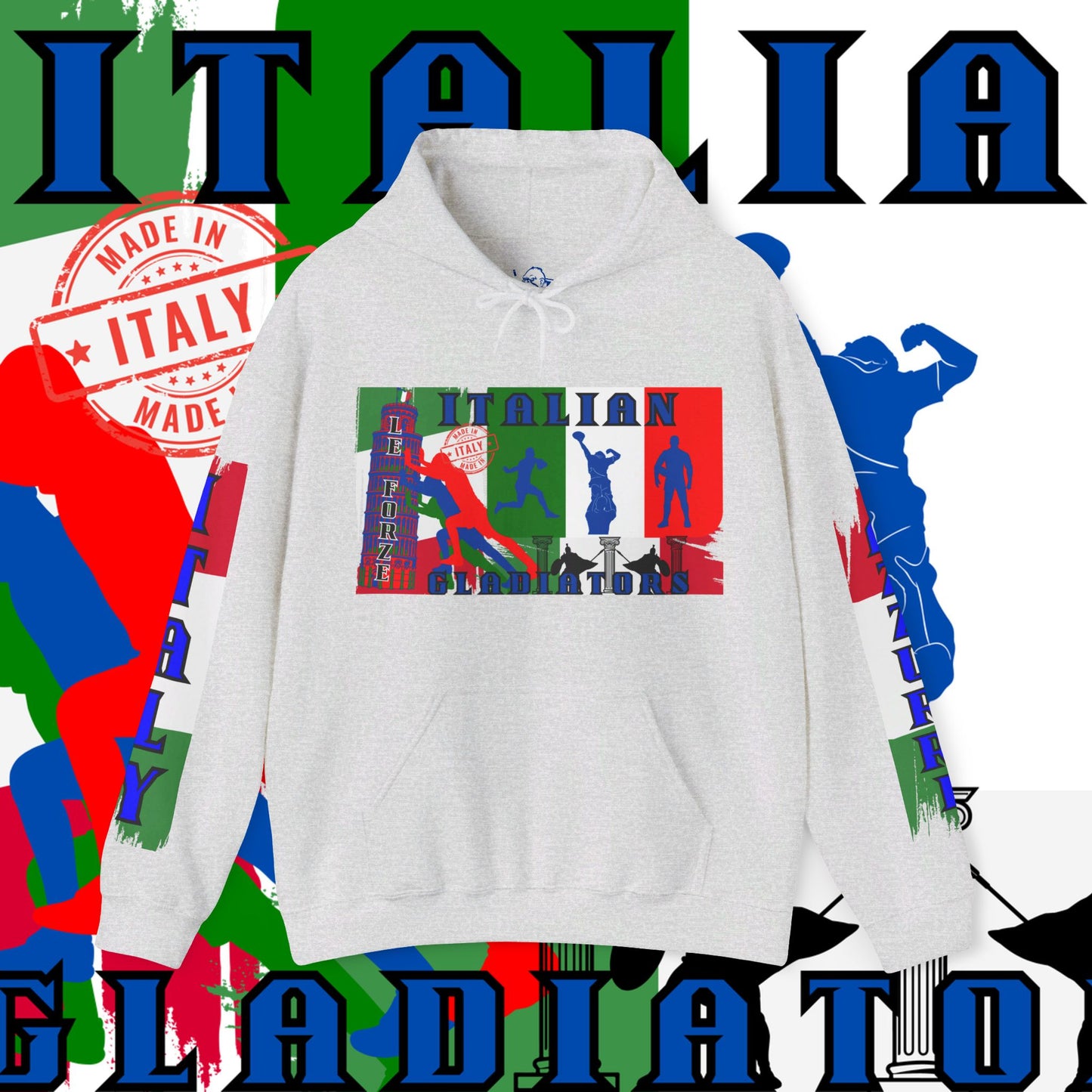 Italy Hoodie , Italian hooded Sweatshirt, Italy azzurri Hoodie, italiano pullover Hoodie