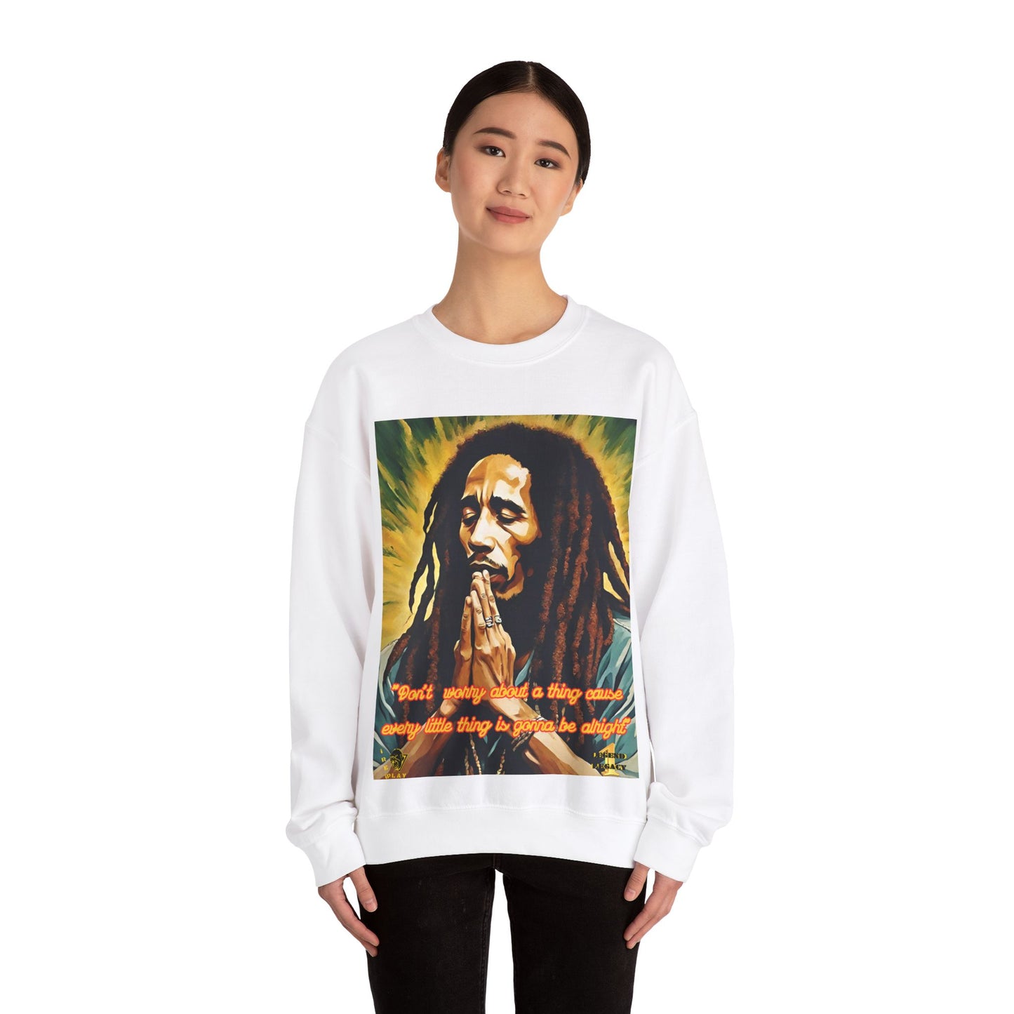 Bob Marley Rasta Jamaican Reggae one LoveUnisex Heavy Blend™ Crewneck Sweatshirt