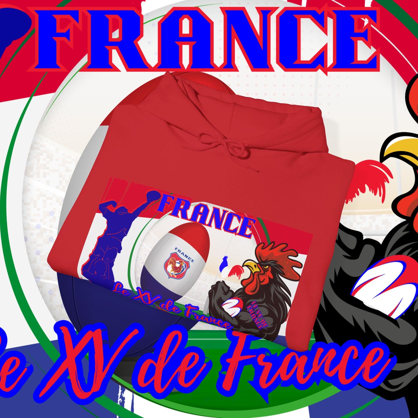 France Rugby supporter Hoodie Sweatshirt, pullover, French rugby, Eiffel Tower, winter, gift hoodie,unisex, paris