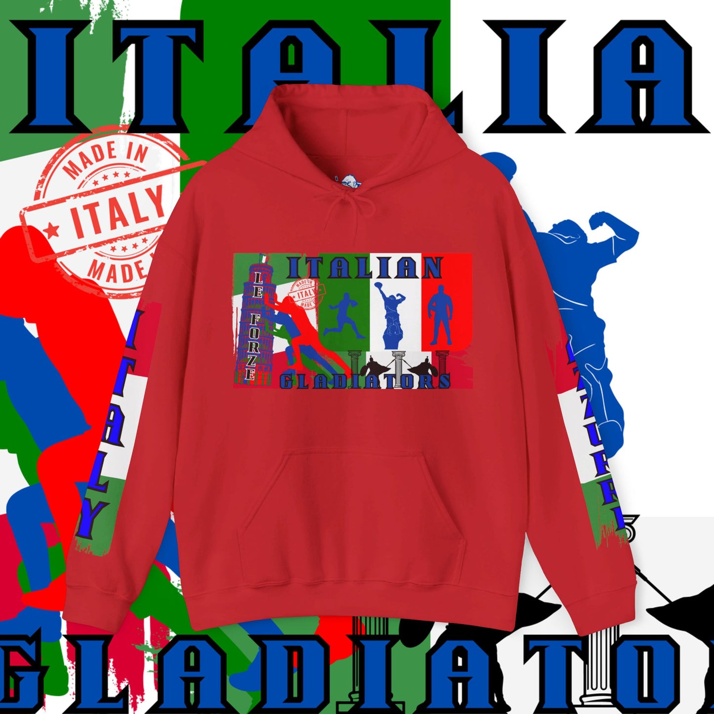 Italy Hoodie , Italian hooded Sweatshirt, Italy azzurri Hoodie, italiano pullover Hoodie