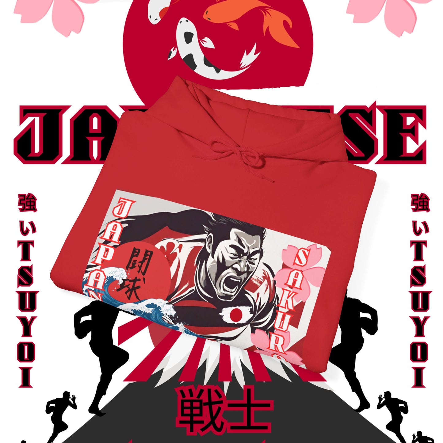 Japan Hoodie, Japanese Sweatshirt, Japanese rugby Hoodie, sakura pullover, tokyo, sumo, culture wear,