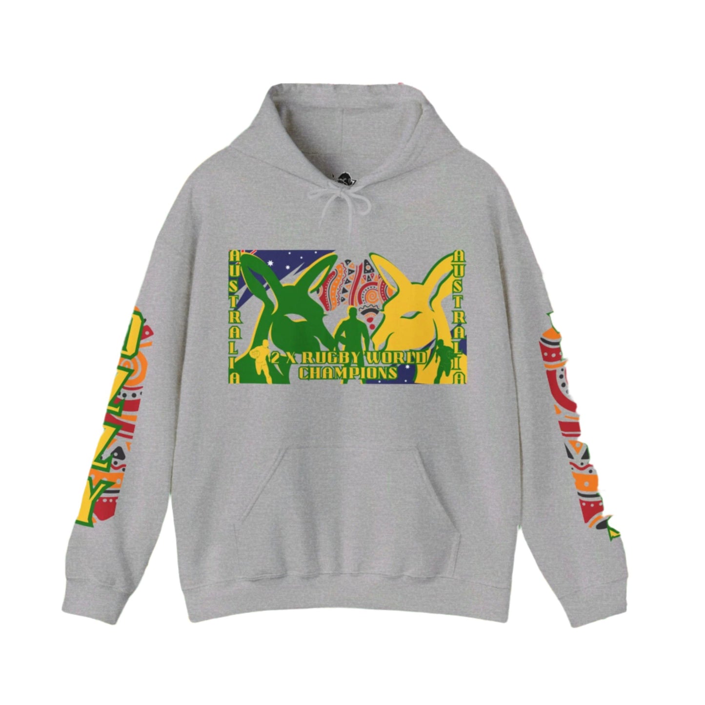 Australia Hoodie, Australian Rugby Sweatshirt, Indigenous Hoodie, Ozzy Rugby Hoodie, Green and Gold Hoodie, Kangaroo Hoodie, Unisex