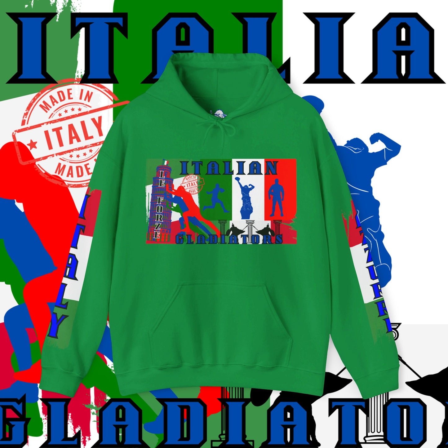 Italy Hoodie , Italian hooded Sweatshirt, Italy azzurri Hoodie, italiano pullover Hoodie