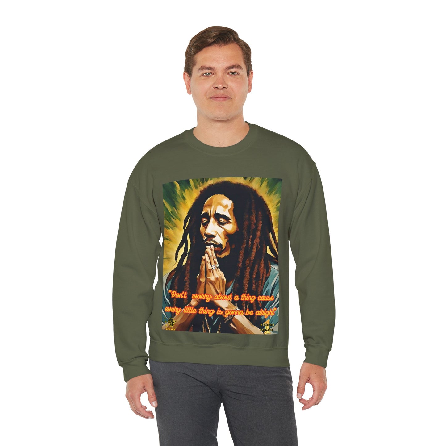 Bob Marley Rasta Jamaican Reggae one LoveUnisex Heavy Blend™ Crewneck Sweatshirt