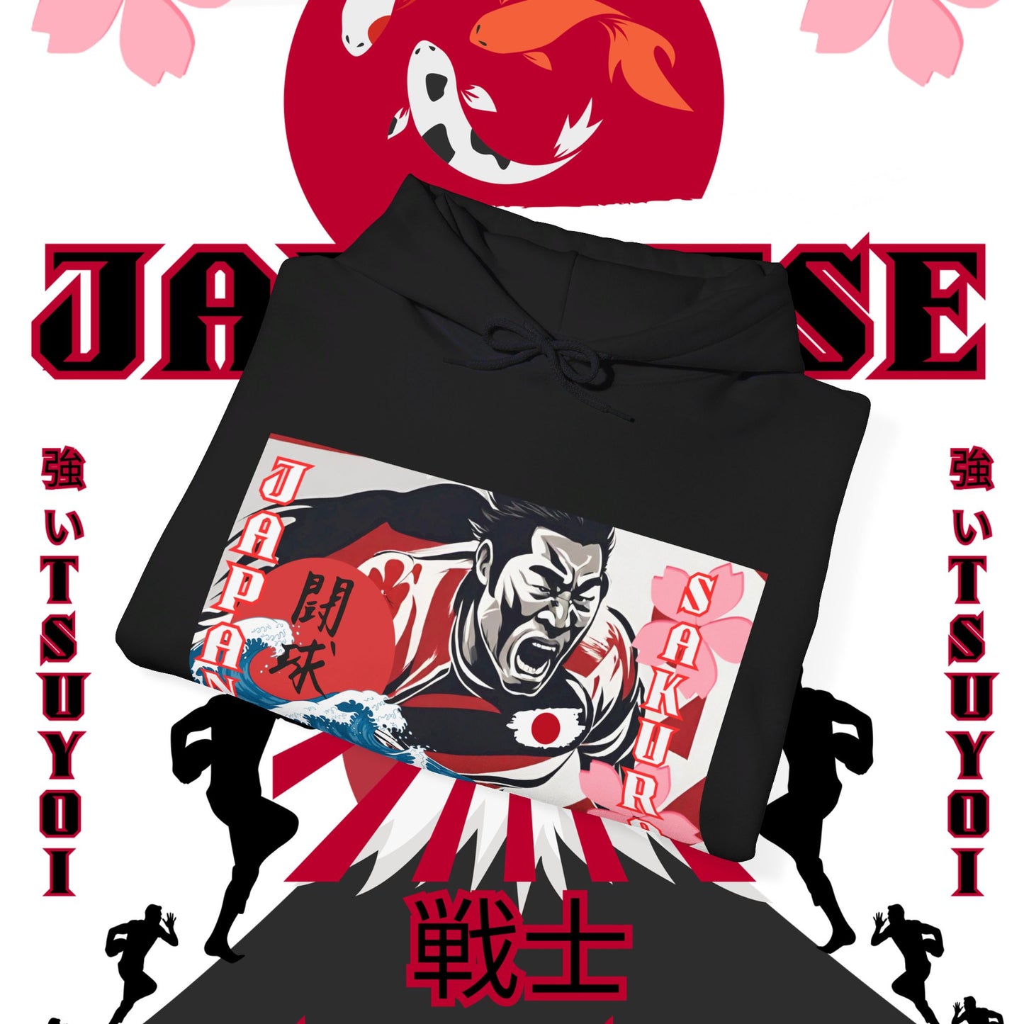 Japan Hoodie, Japanese Sweatshirt, Japanese rugby Hoodie, sakura pullover, tokyo, sumo, culture wear,