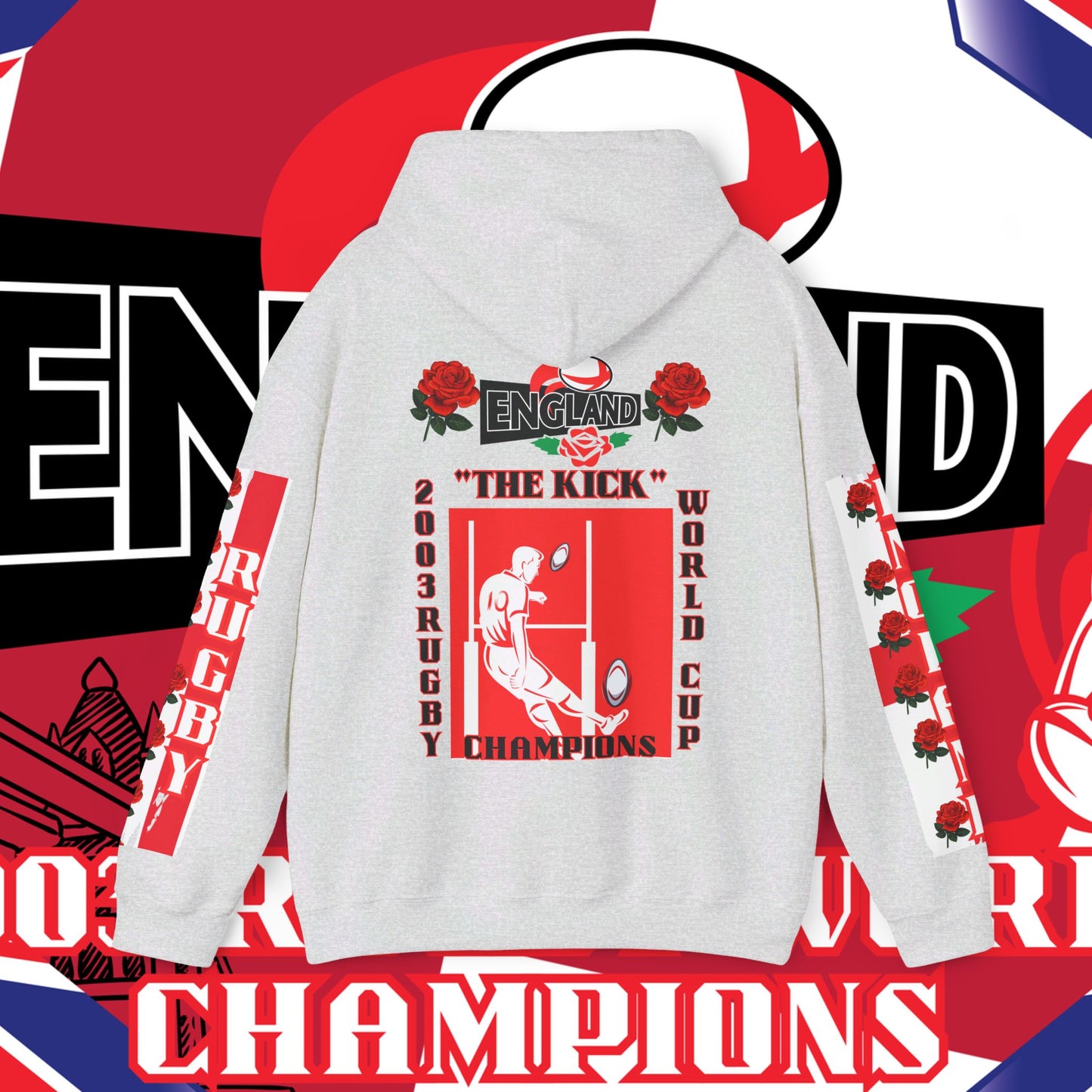 England Hoodie Sweatshirt, world champion hoodie, world rugby, pullover, 2003 champions hoodie, winter gift idea, streetwear Graphic unisex