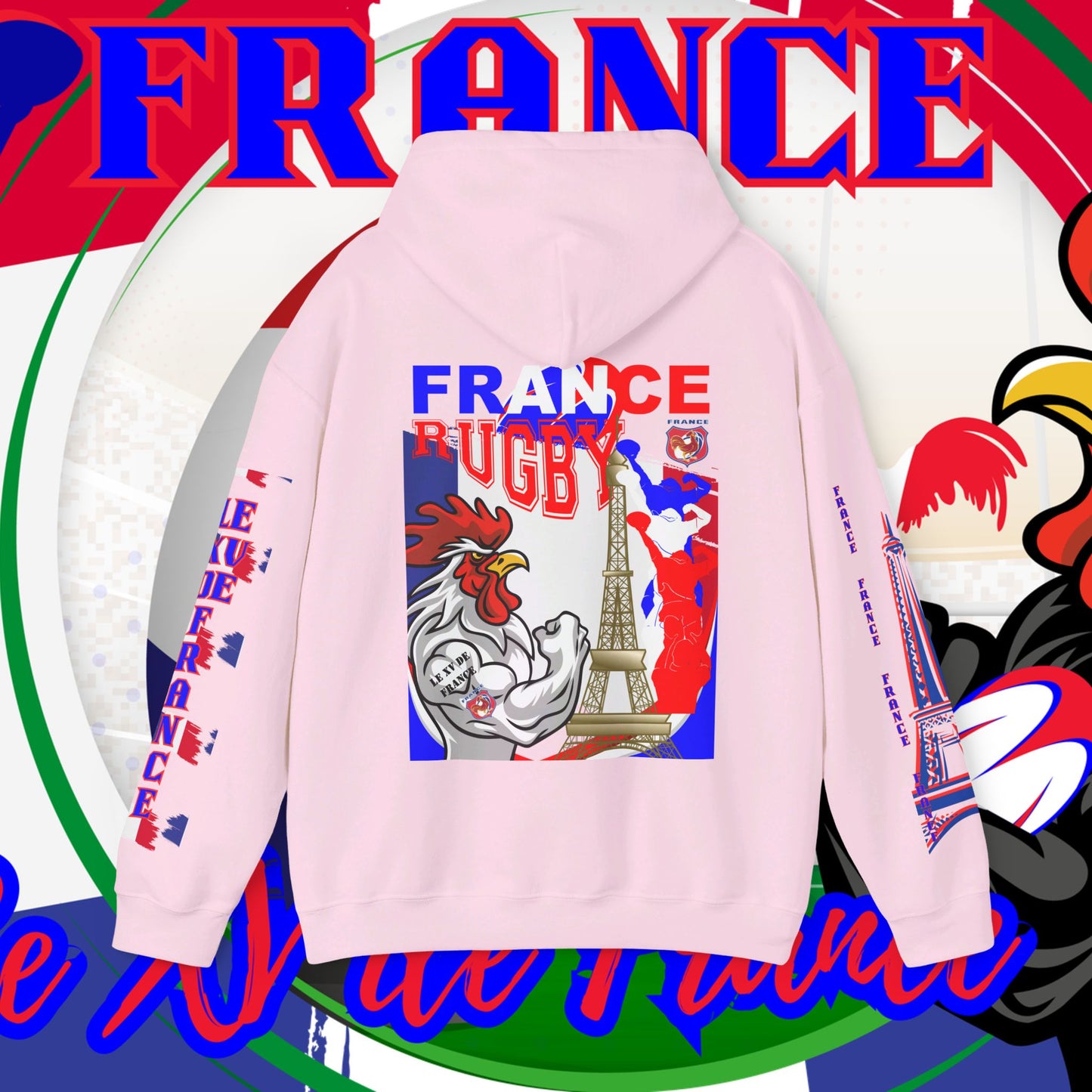 France Rugby supporter Hoodie Sweatshirt, pullover, French rugby, Eiffel Tower, winter, gift hoodie,unisex, paris