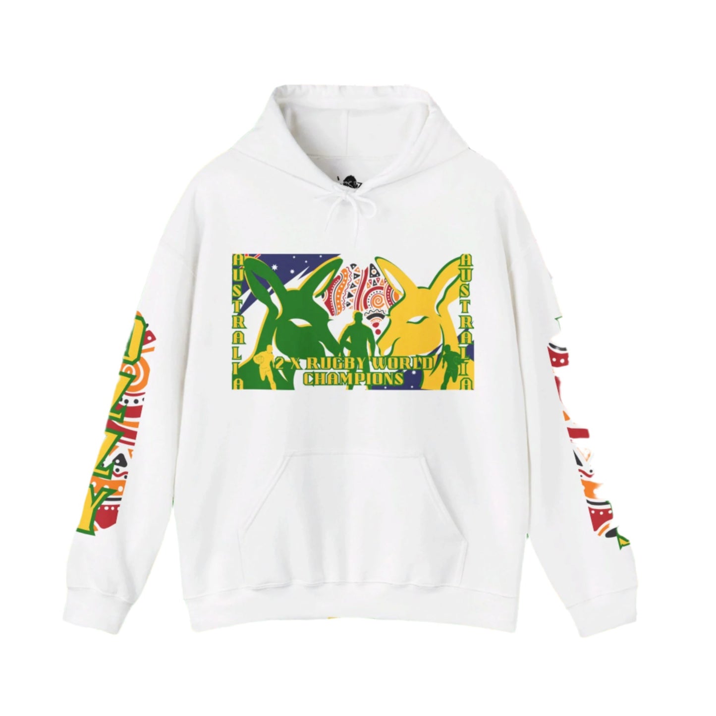 Australia Hoodie, Australian Rugby Sweatshirt, Indigenous Hoodie, Ozzy Rugby Hoodie, Green and Gold Hoodie, Kangaroo Hoodie, Unisex
