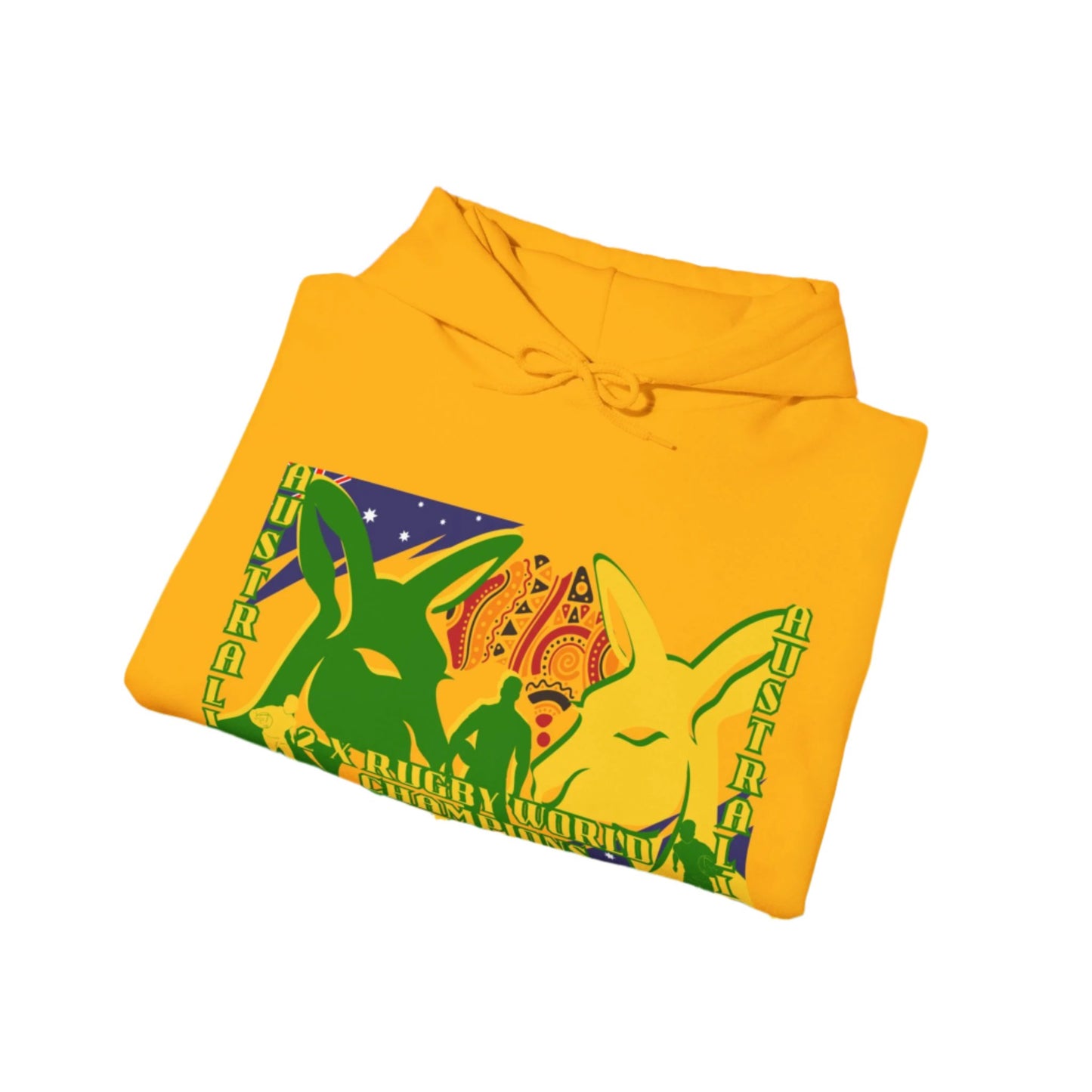 Australia Hoodie, Australian Rugby Sweatshirt, Indigenous Hoodie, Ozzy Rugby Hoodie, Green and Gold Hoodie, Kangaroo Hoodie, Unisex