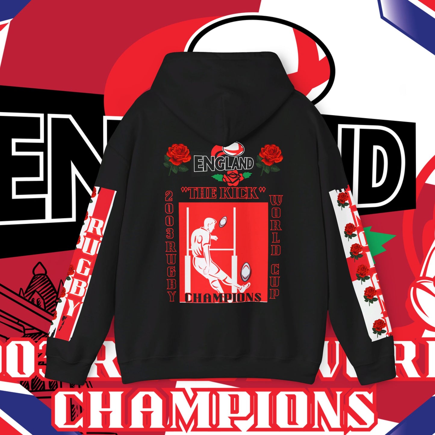England Hoodie Sweatshirt, world champion hoodie, world rugby, pullover, 2003 champions hoodie, winter gift idea, streetwear Graphic unisex