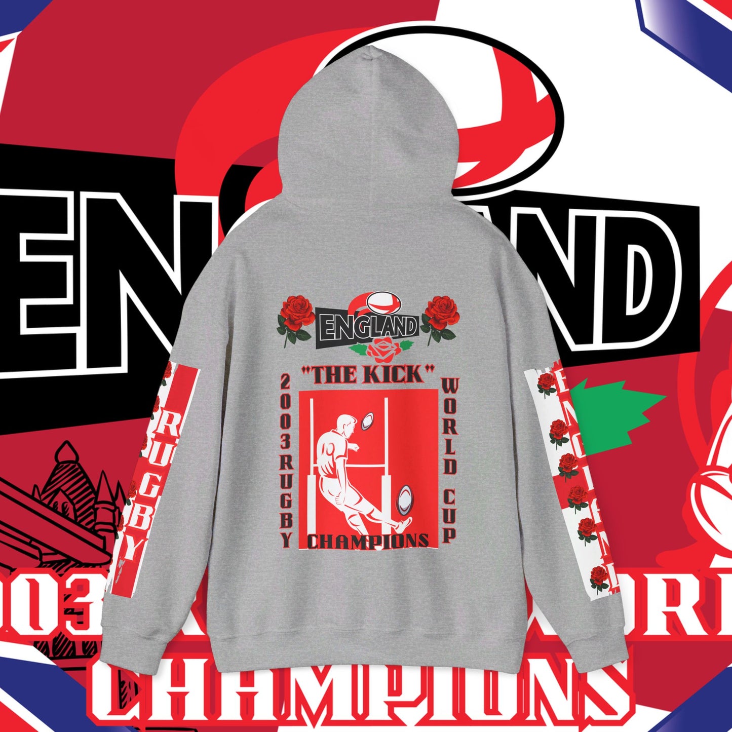 England Hoodie Sweatshirt, world champion hoodie, world rugby, pullover, 2003 champions hoodie, winter gift idea, streetwear Graphic unisex