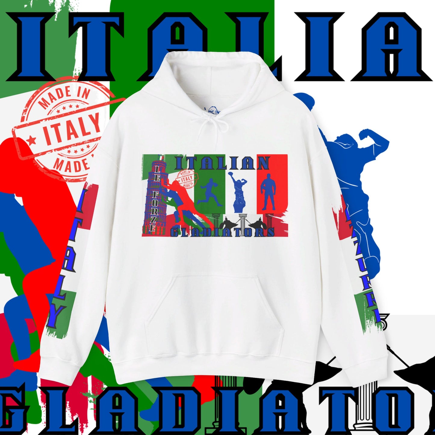 Italy Hoodie , Italian hooded Sweatshirt, Italy azzurri Hoodie, italiano pullover Hoodie