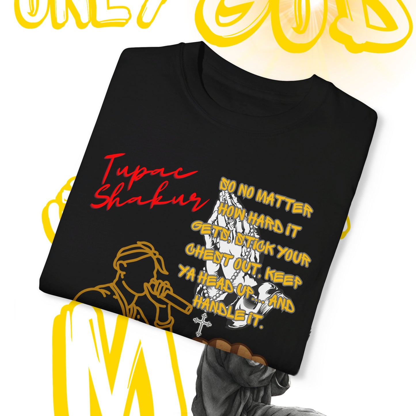 Tupac T-shirt, Urban Fashion, Street Style, Hardship Resilience, Motivational Apparel, Graphic Tee,