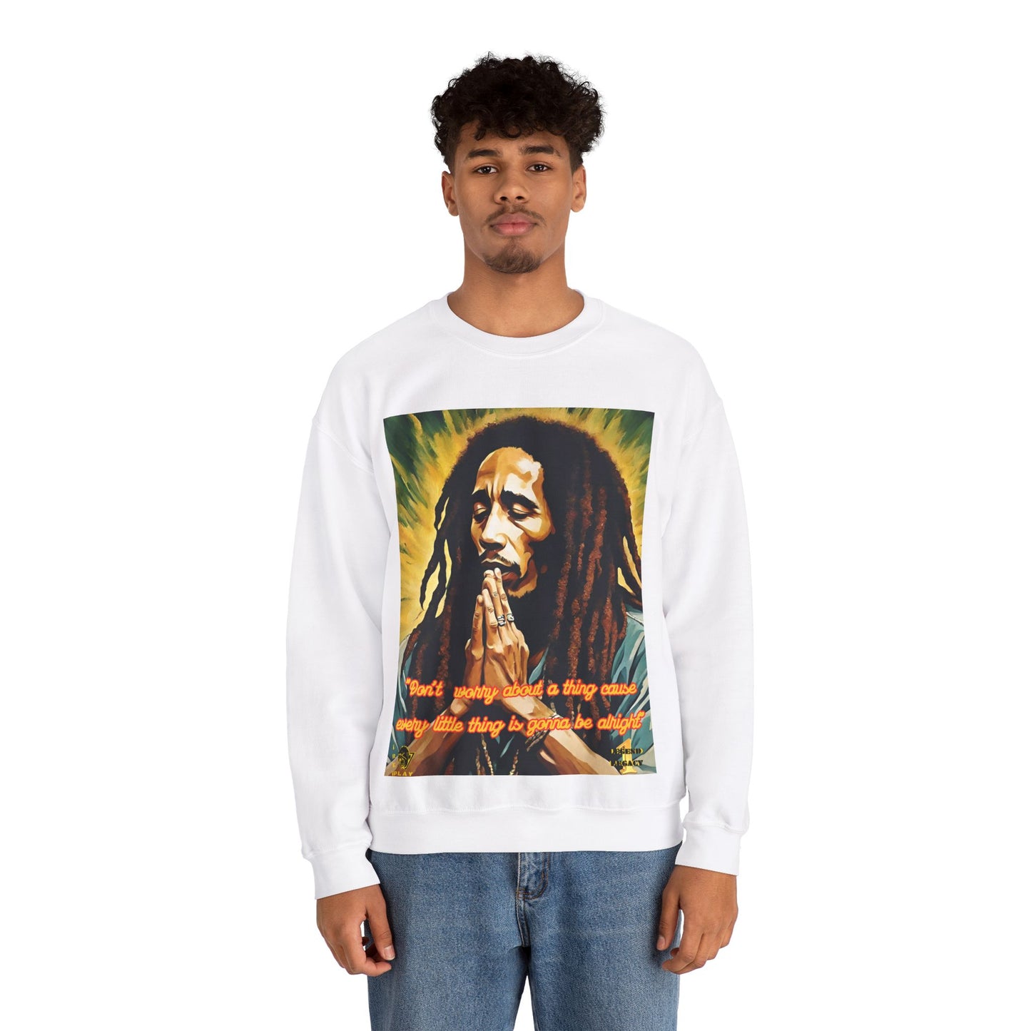 Bob Marley Rasta Jamaican Reggae one LoveUnisex Heavy Blend™ Crewneck Sweatshirt