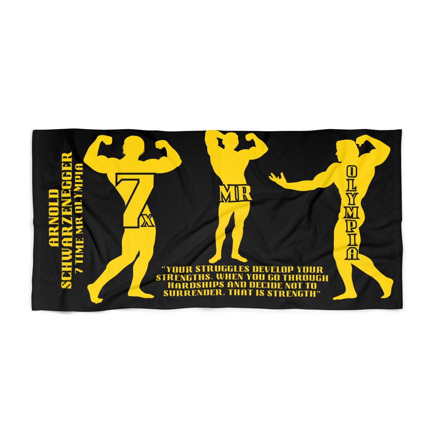 Gym/Beach Towel - Arnold Gym Beach Towel, Train Hard
