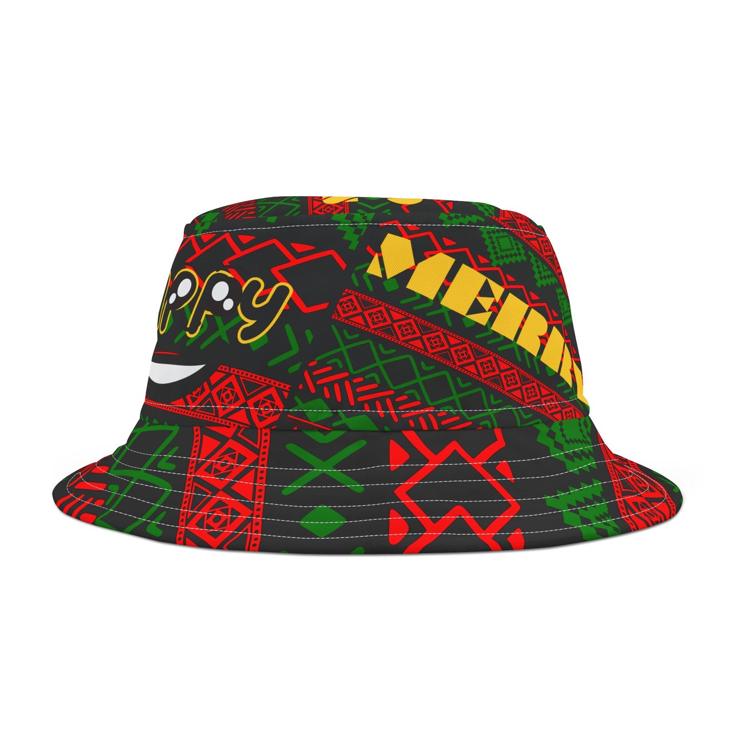 Peace and Love Xmas Bucket Hat, Christmas Hat, Happy Holiday Headwear, Festive Season Cap, Winter Accessory