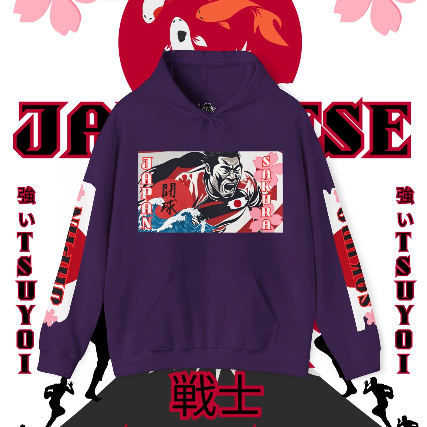 Japan Hoodie, Japanese Sweatshirt, Japanese rugby Hoodie, sakura pullover, tokyo, sumo, culture wear,