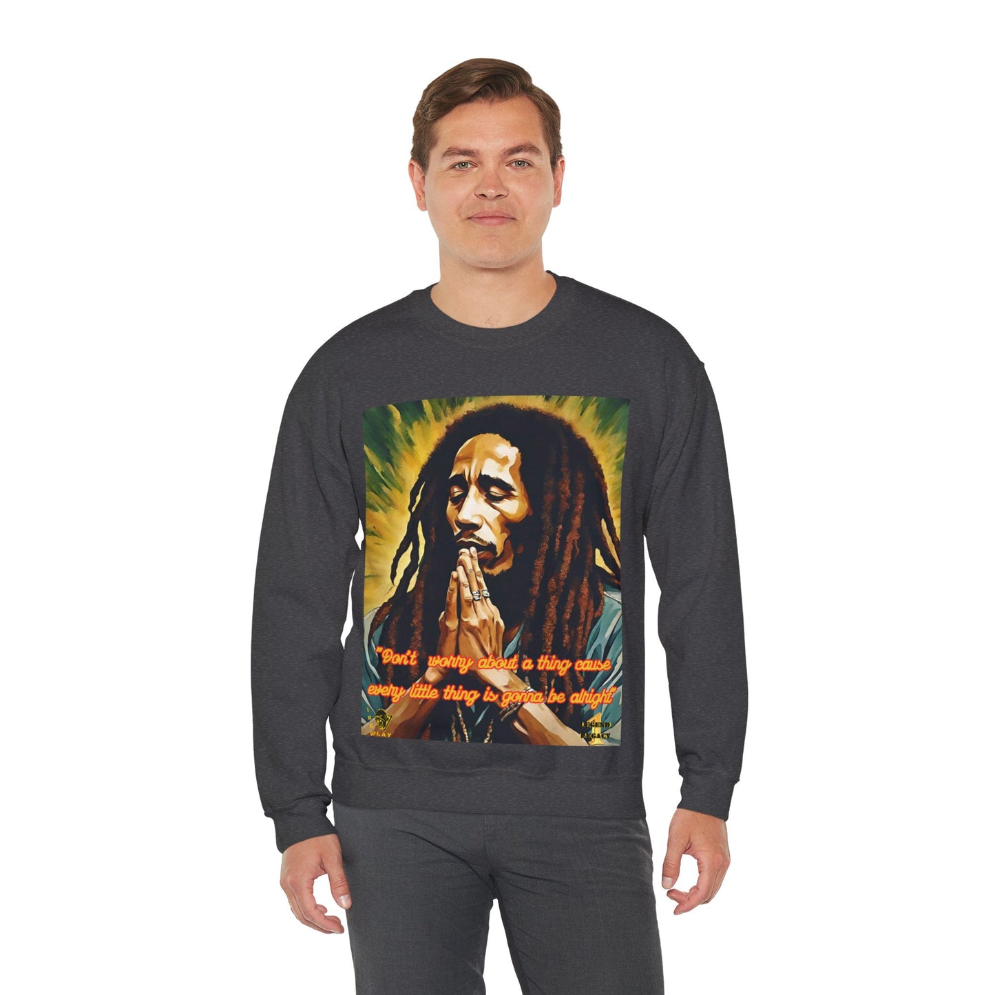 Bob Marley Rasta Jamaican Reggae one LoveUnisex Heavy Blend™ Crewneck Sweatshirt