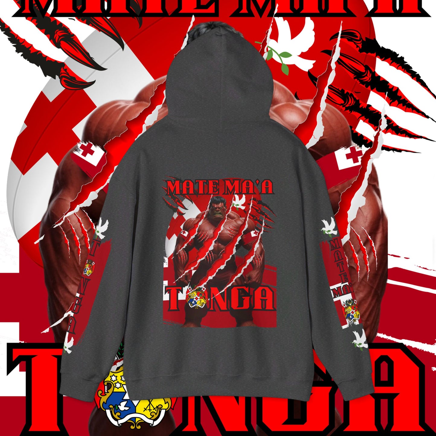 Tonga Hoodie, Mate Ma'A hoodie, tongan Hooded Sweatshirt, islander hoodie, tongan, streetwear Graphic Hoodie, represent tonga,unisex