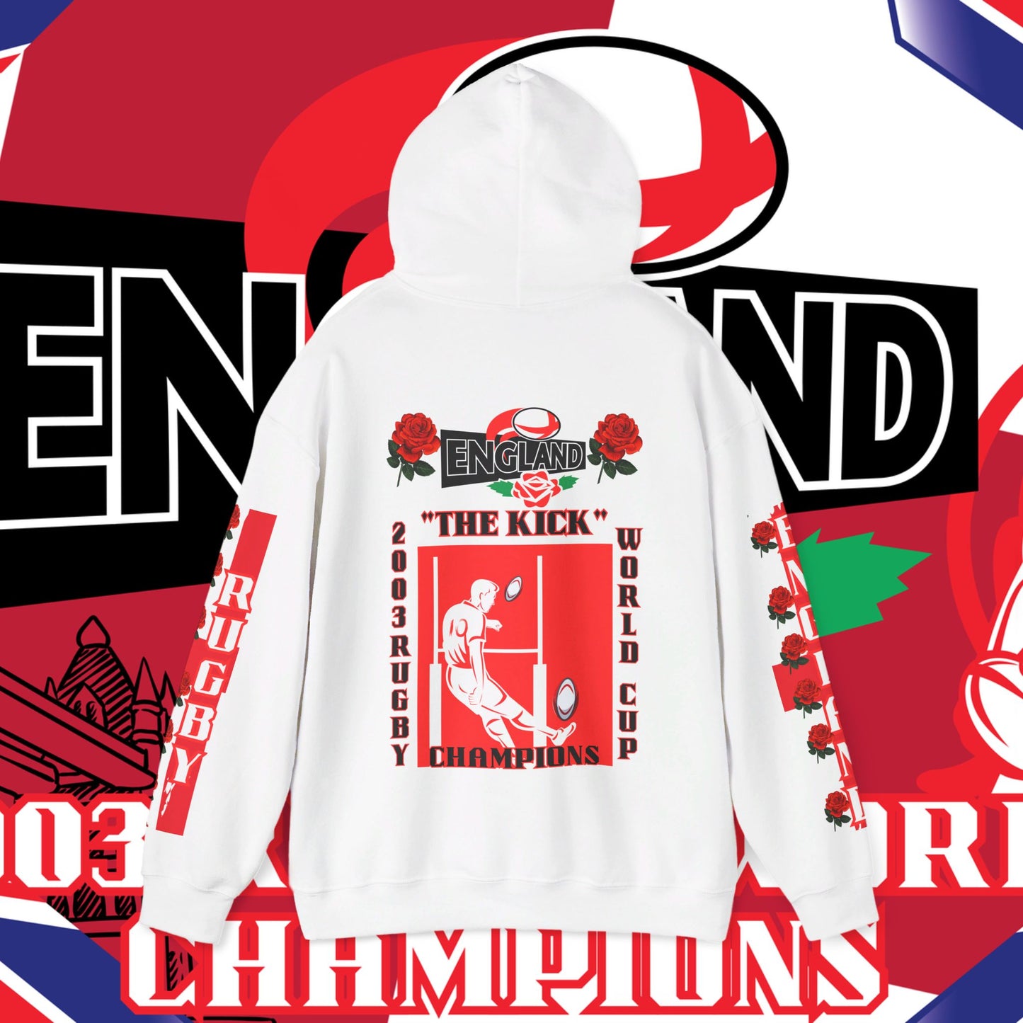 England Hoodie Sweatshirt, world champion hoodie, world rugby, pullover, 2003 champions hoodie, winter gift idea, streetwear Graphic unisex
