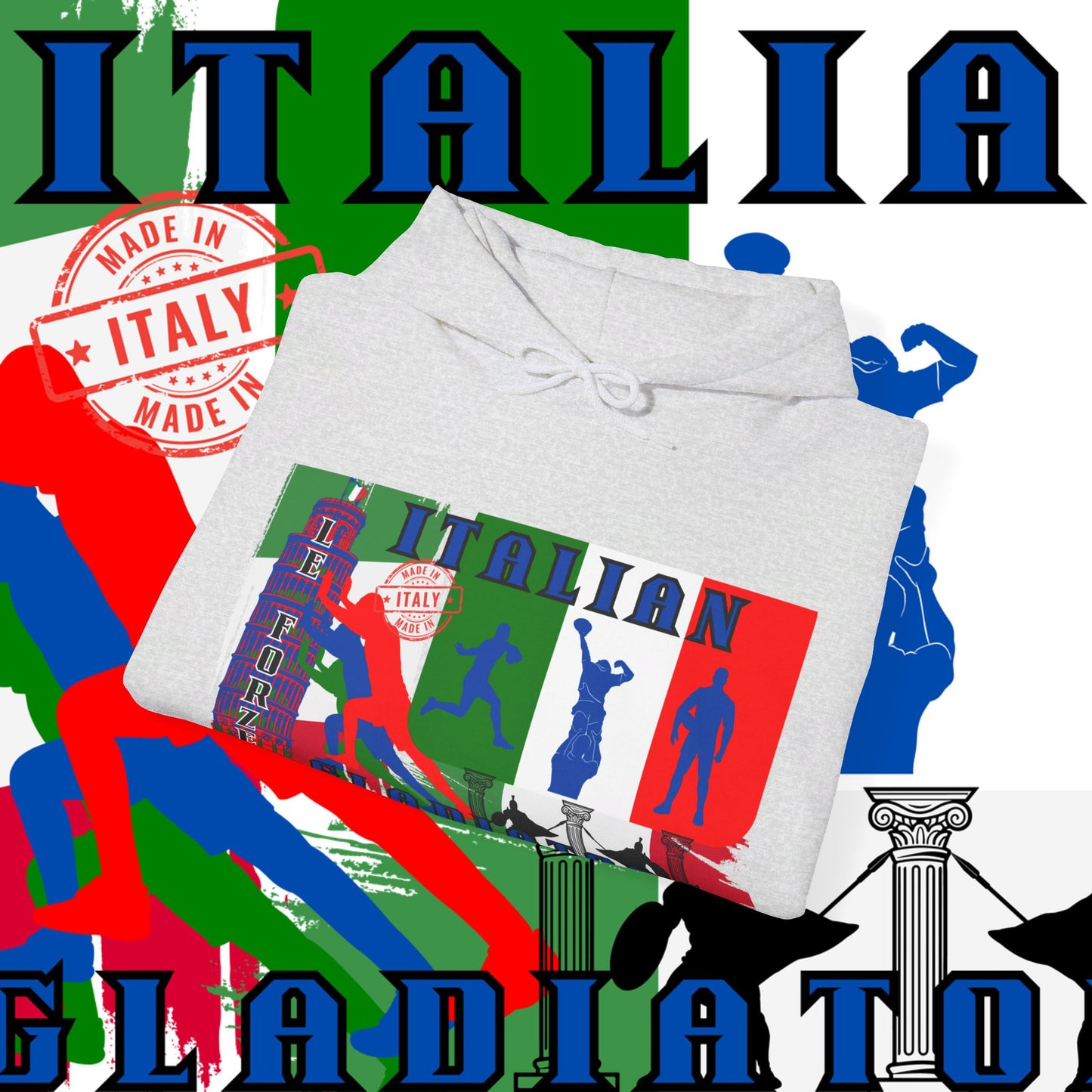 Italy Hoodie , Italian hooded Sweatshirt, Italy azzurri Hoodie, italiano pullover Hoodie