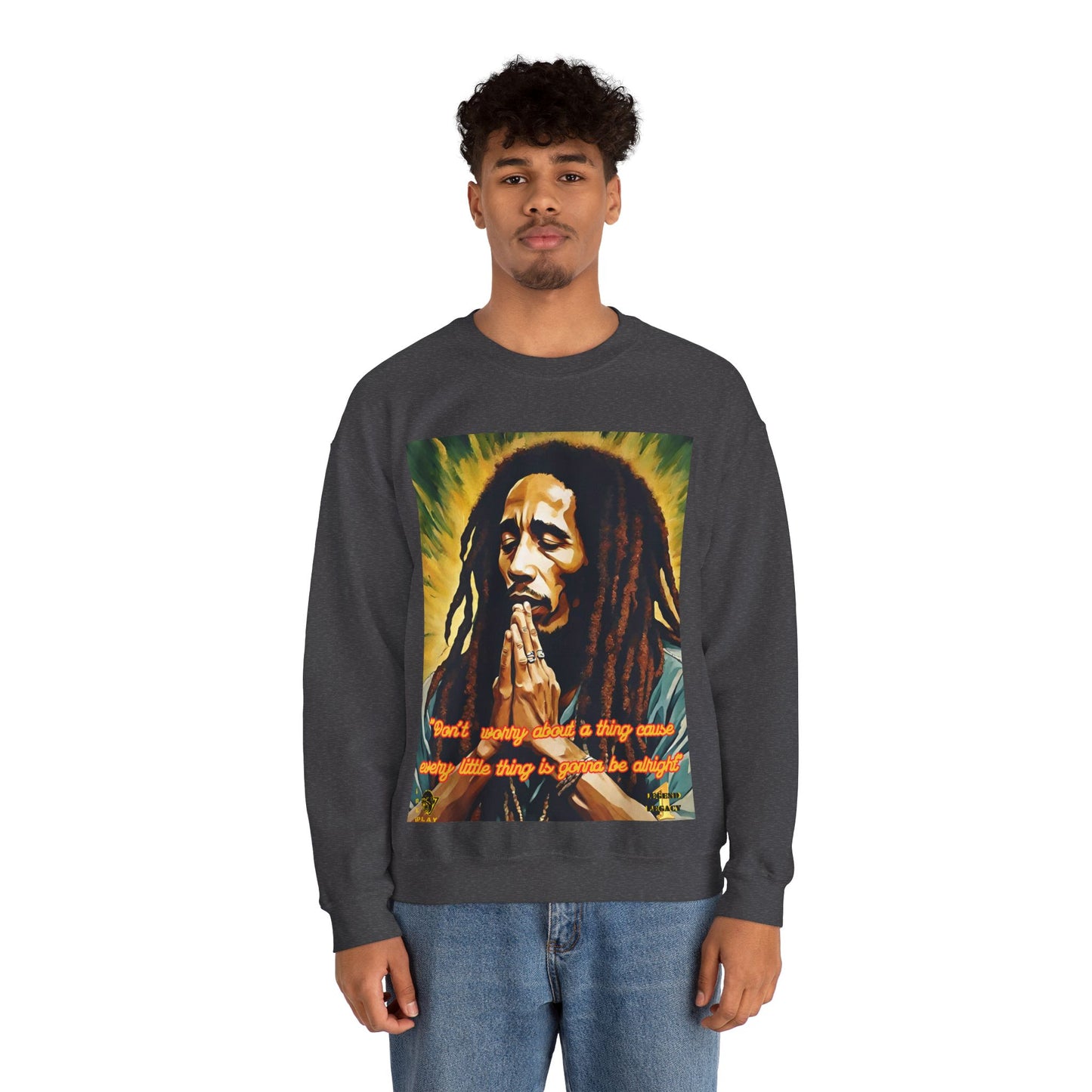 Bob Marley Rasta Jamaican Reggae one LoveUnisex Heavy Blend™ Crewneck Sweatshirt