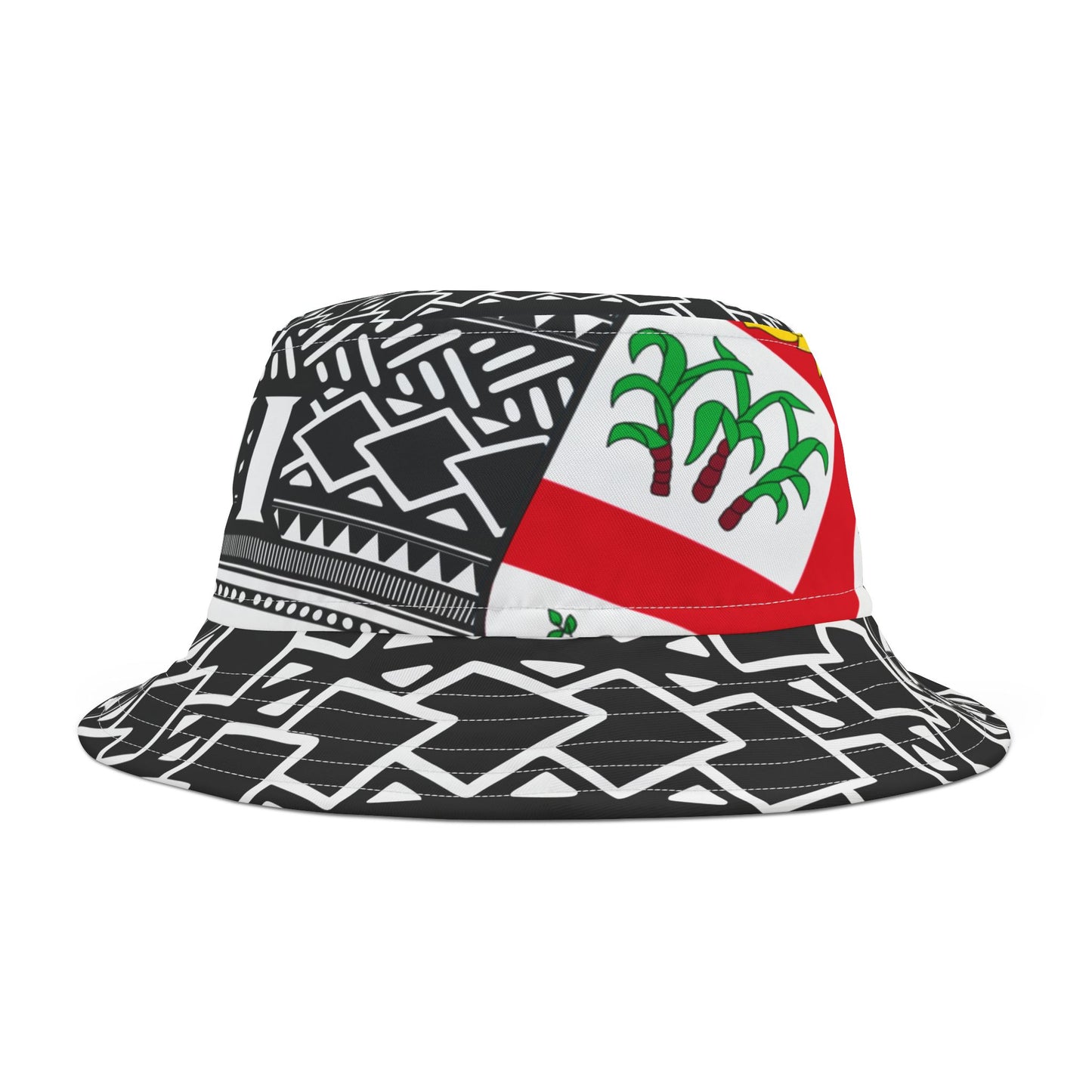 Bucket Hat, Fiji Paradise Island Life, Tropical Beach Vacation Cap, Palm Tree Print Sun Hat, Summer Travel Headwear, Boho Style Accessory