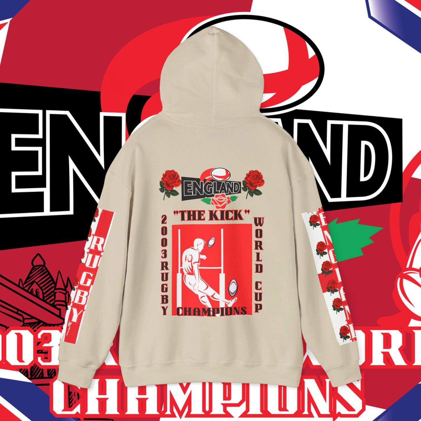 England Hoodie Sweatshirt, world champion hoodie, world rugby, pullover, 2003 champions hoodie, winter gift idea, streetwear Graphic unisex