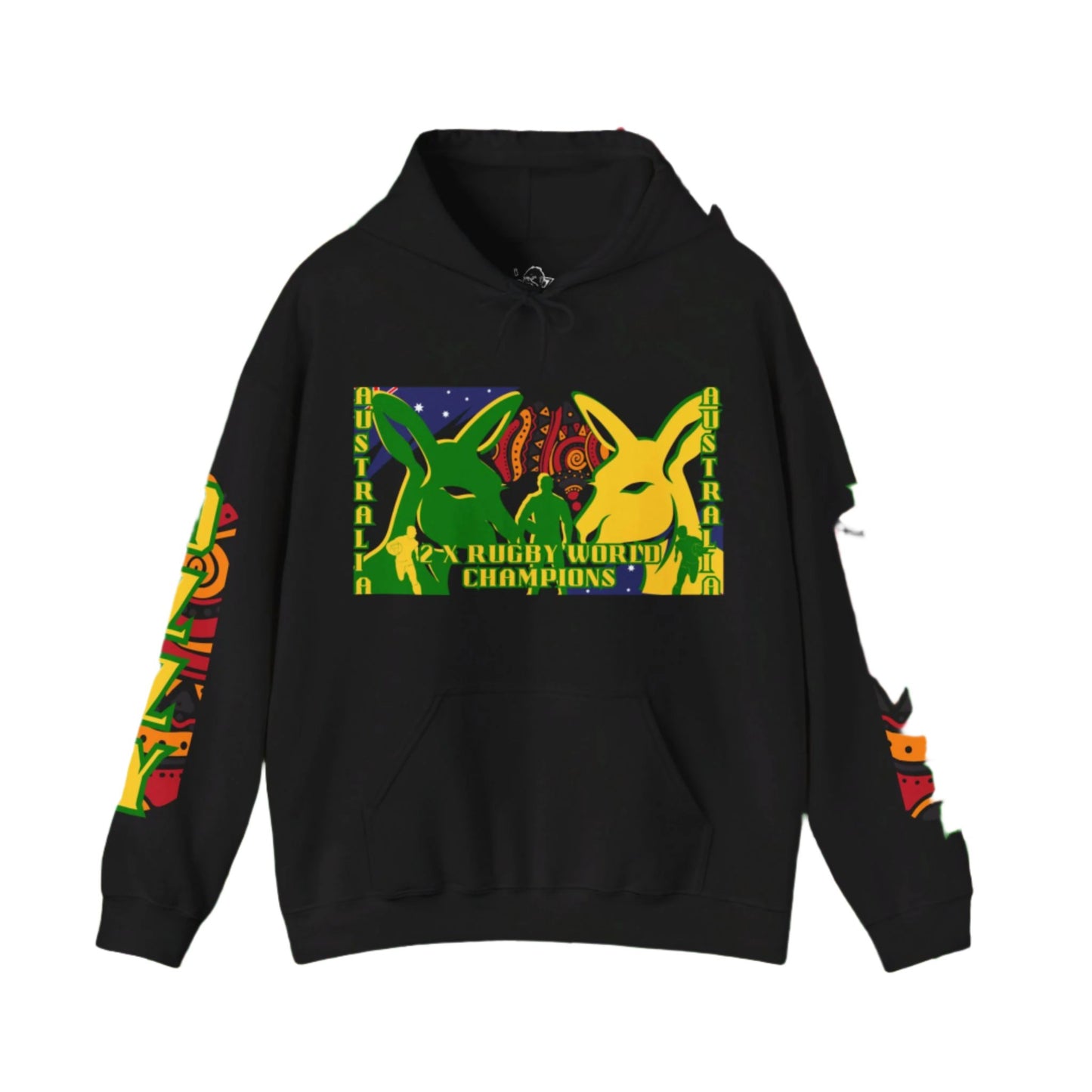 Australia Hoodie, Australian Rugby Sweatshirt, Indigenous Hoodie, Ozzy Rugby Hoodie, Green and Gold Hoodie, Kangaroo Hoodie, Unisex
