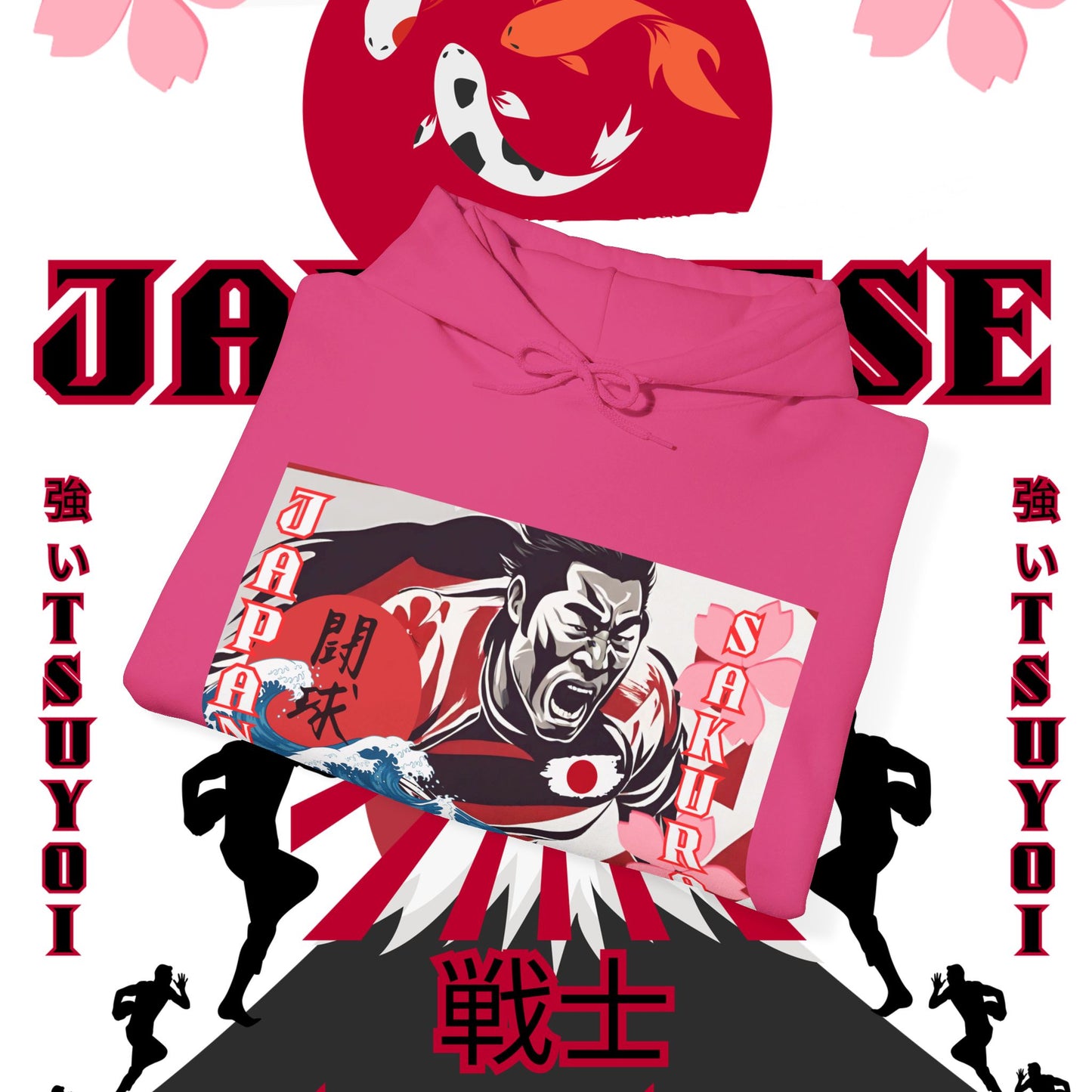 Japan Hoodie, Japanese Sweatshirt, Japanese rugby Hoodie, sakura pullover, tokyo, sumo, culture wear,