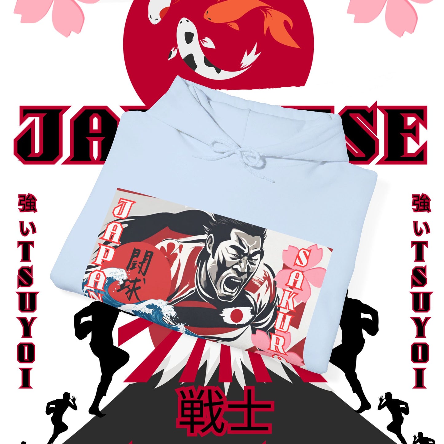 Japan Hoodie, Japanese Sweatshirt, Japanese rugby Hoodie, sakura pullover, tokyo, sumo, culture wear,