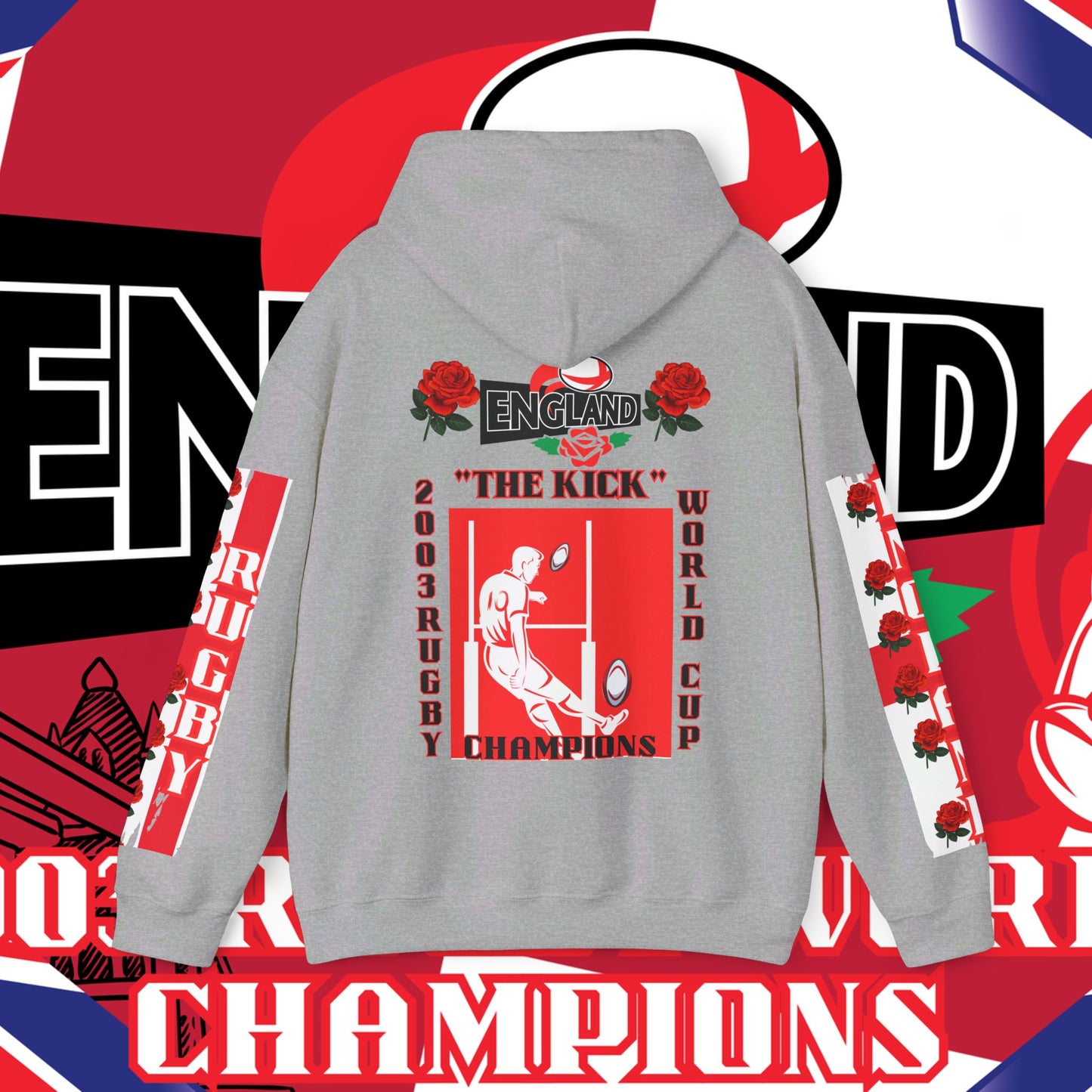 England Hoodie Sweatshirt, world champion hoodie, world rugby, pullover, 2003 champions hoodie, winter gift idea, streetwear Graphic unisex