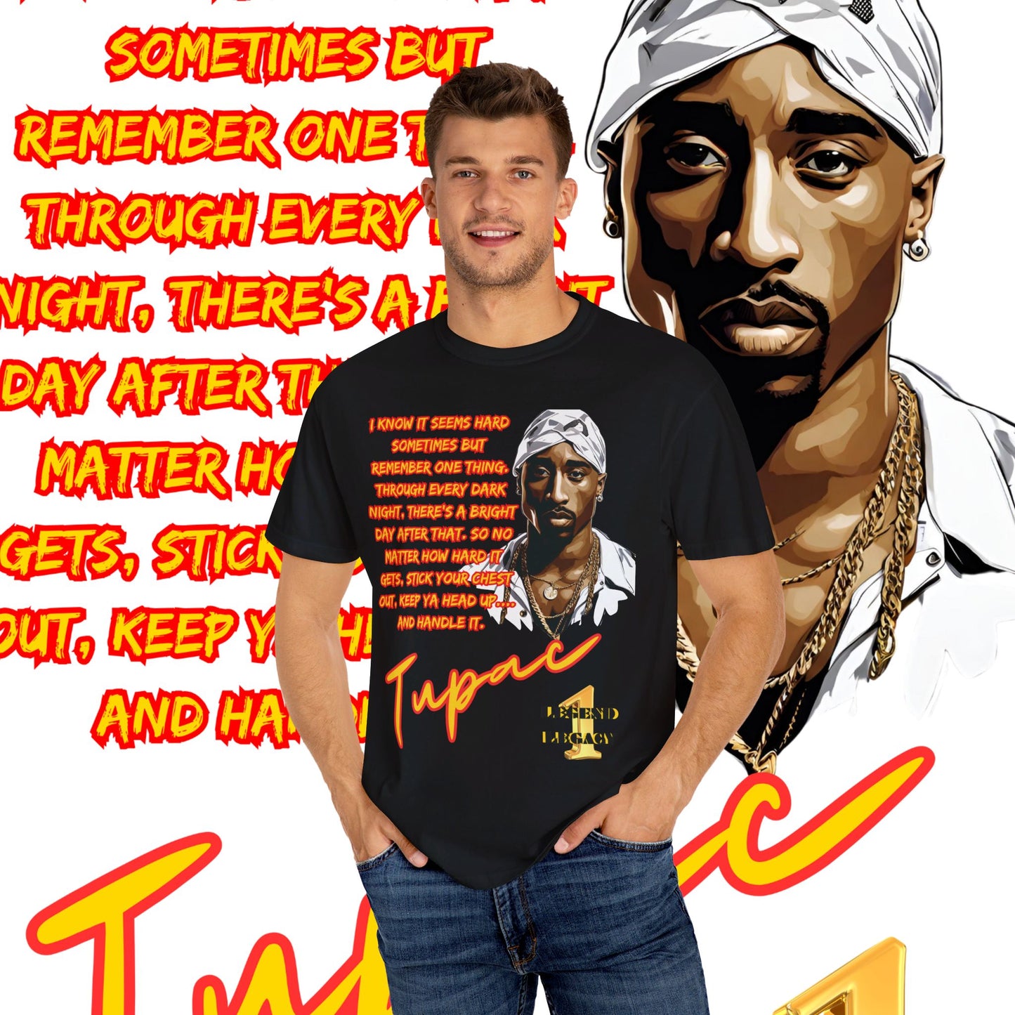 Tupac T-Shirt, Hip-Hop Icon Tee, Hard Times Motivational Lyrics Shirt, Rap Legend Fan Gear, Thug Life Apparel,