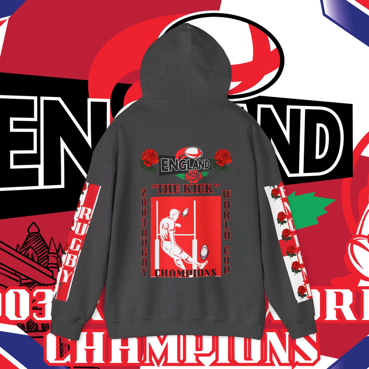 England Hoodie Sweatshirt, world champion hoodie, world rugby, pullover, 2003 champions hoodie, winter gift idea, streetwear Graphic unisex