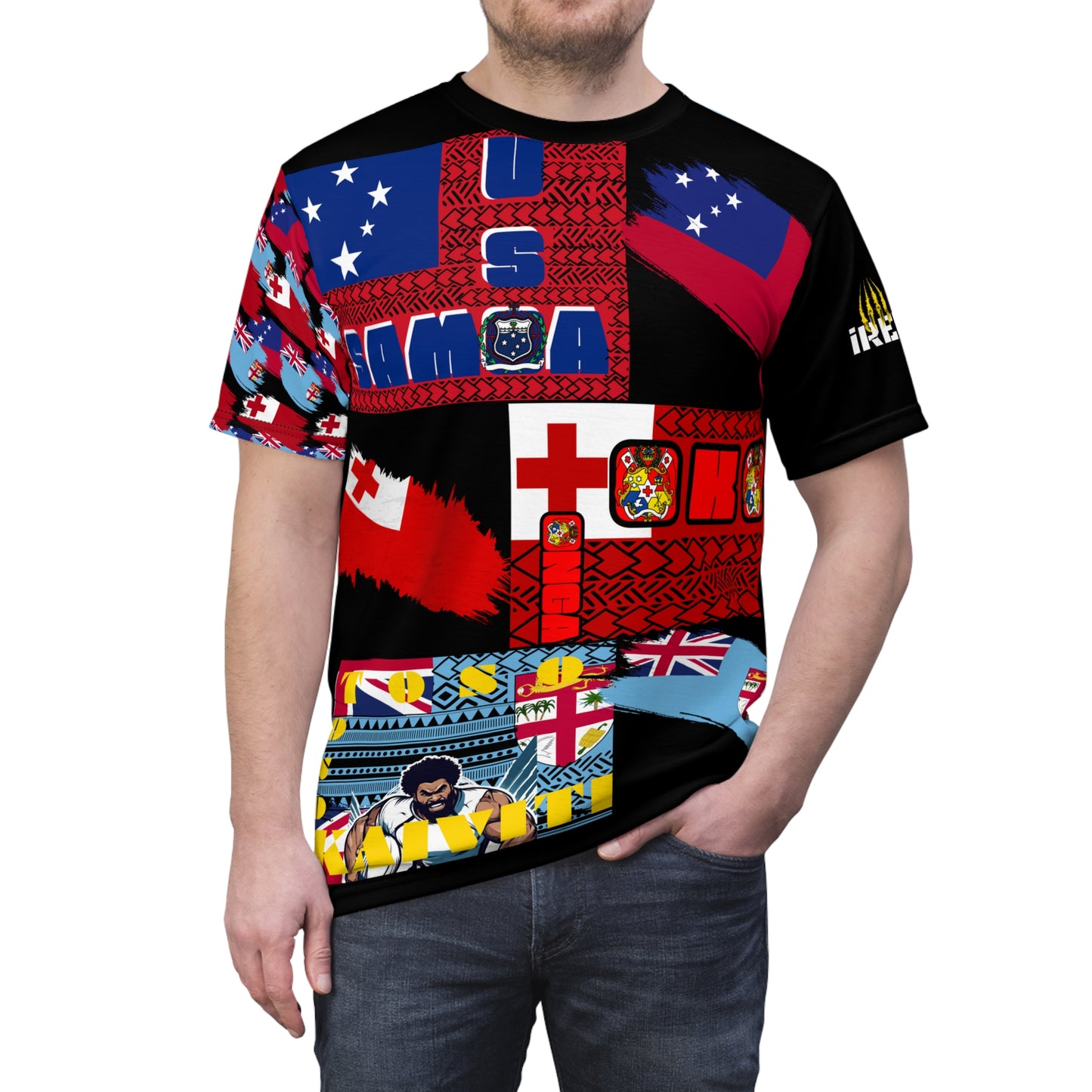 T-Shirt Islander fijian Samoan Tongan Rugby Supporter Rep all islands T-shirt, All over print shirt, worldwide T shirt