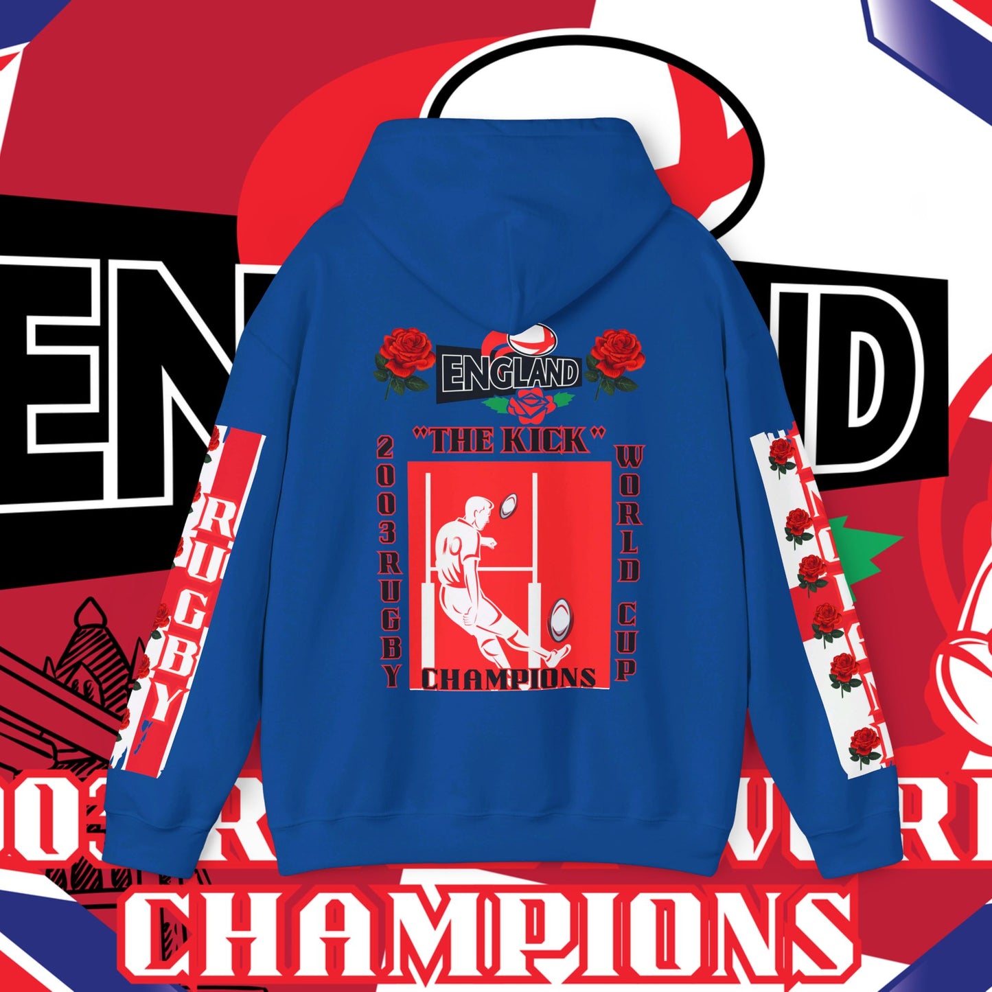England Hoodie Sweatshirt, world champion hoodie, world rugby, pullover, 2003 champions hoodie, winter gift idea, streetwear Graphic unisex