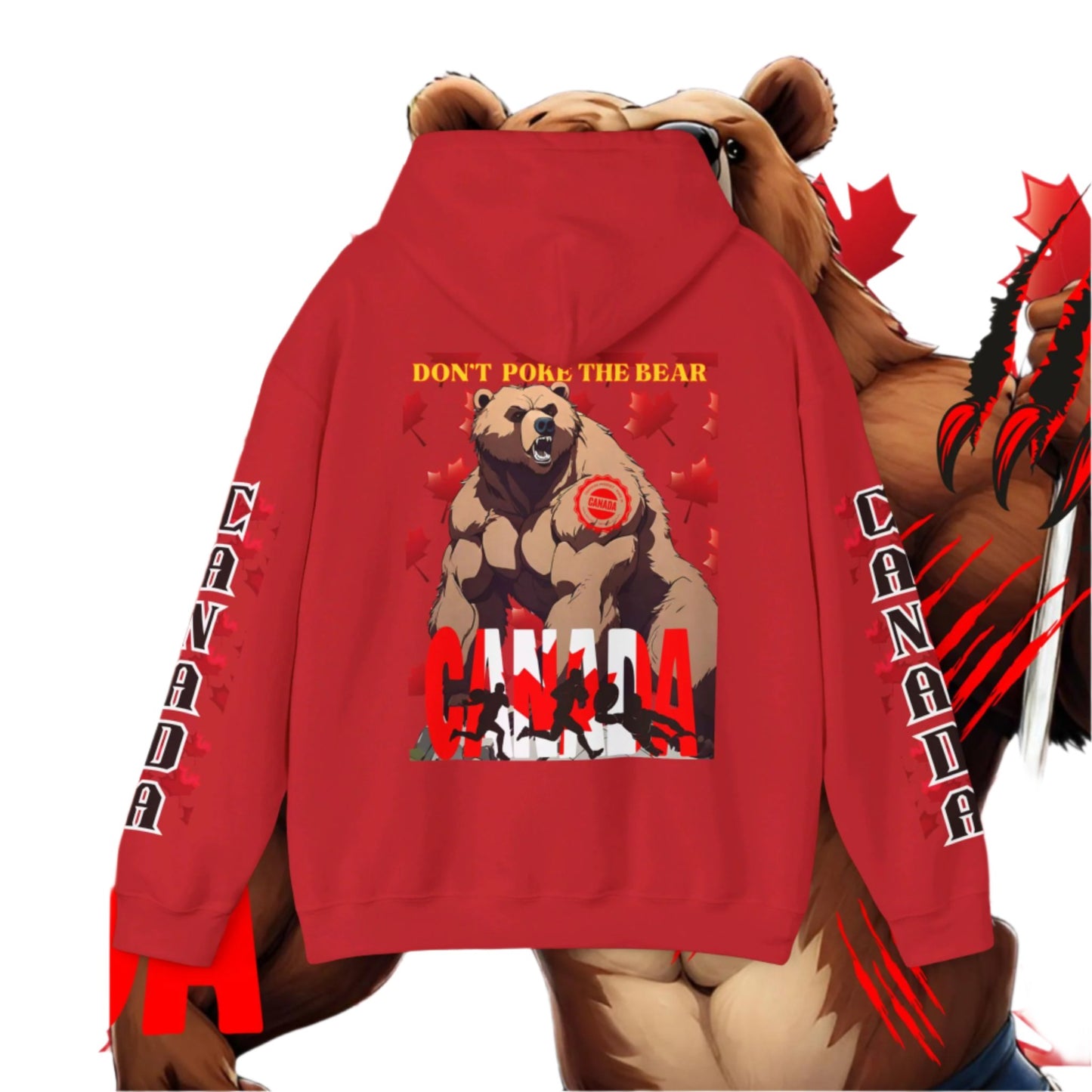 Canada Hoodie, Canada hooded Sweatshirt, Canadian Bear hoodie, Rugby Hoodie, unisex