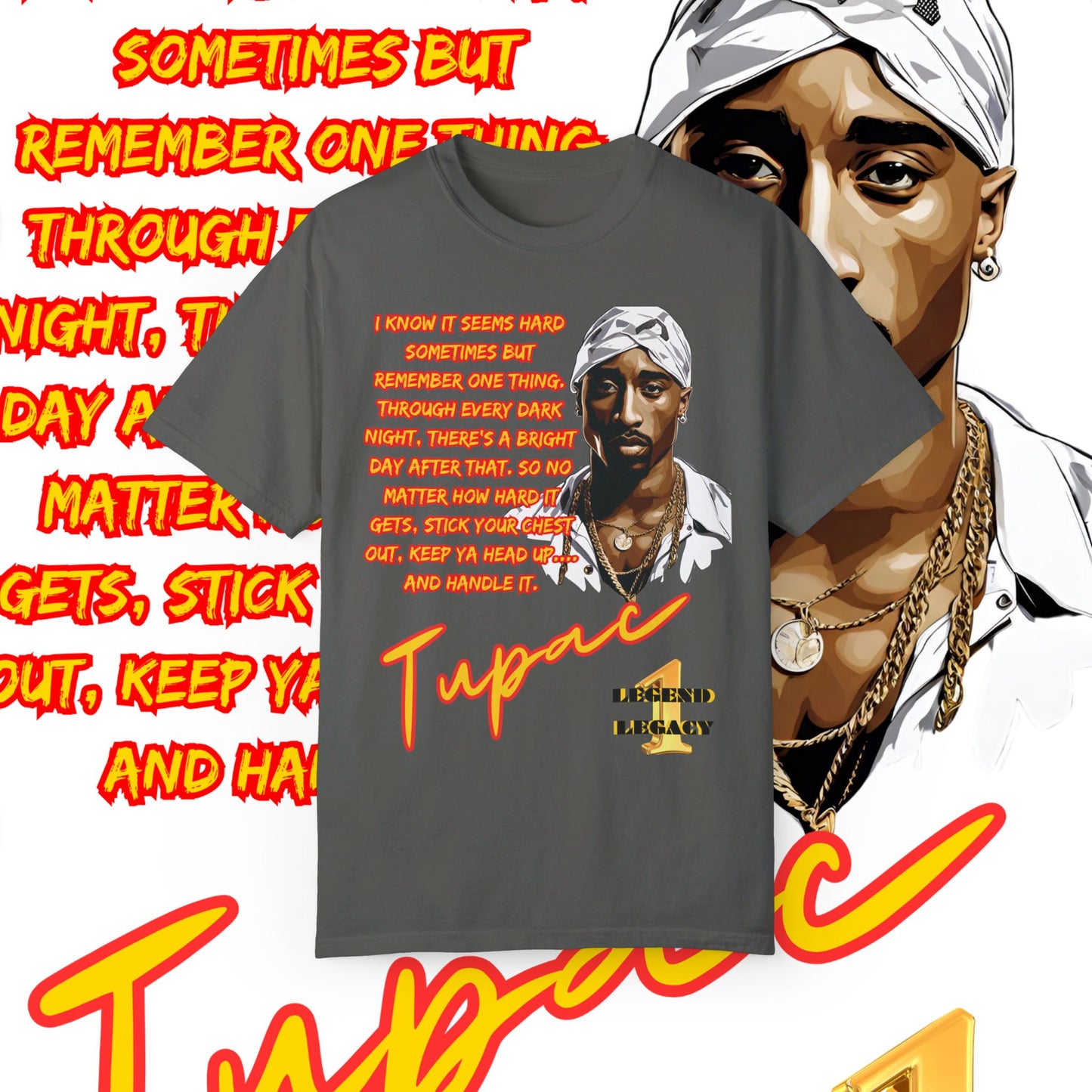 Tupac T-Shirt, Hip-Hop Icon Tee, Hard Times Motivational Lyrics Shirt, Rap Legend Fan Gear, Thug Life Apparel,