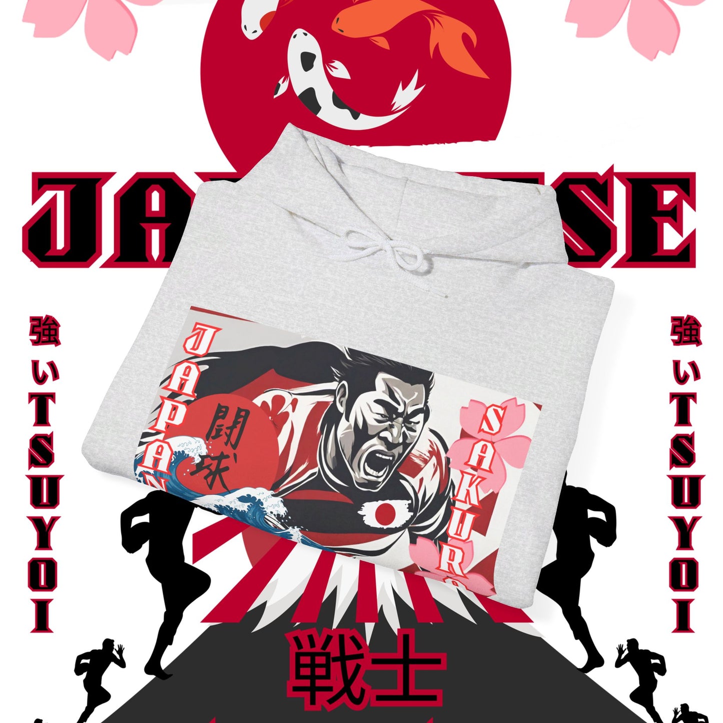 Japan Hoodie, Japanese Sweatshirt, Japanese rugby Hoodie, sakura pullover, tokyo, sumo, culture wear,