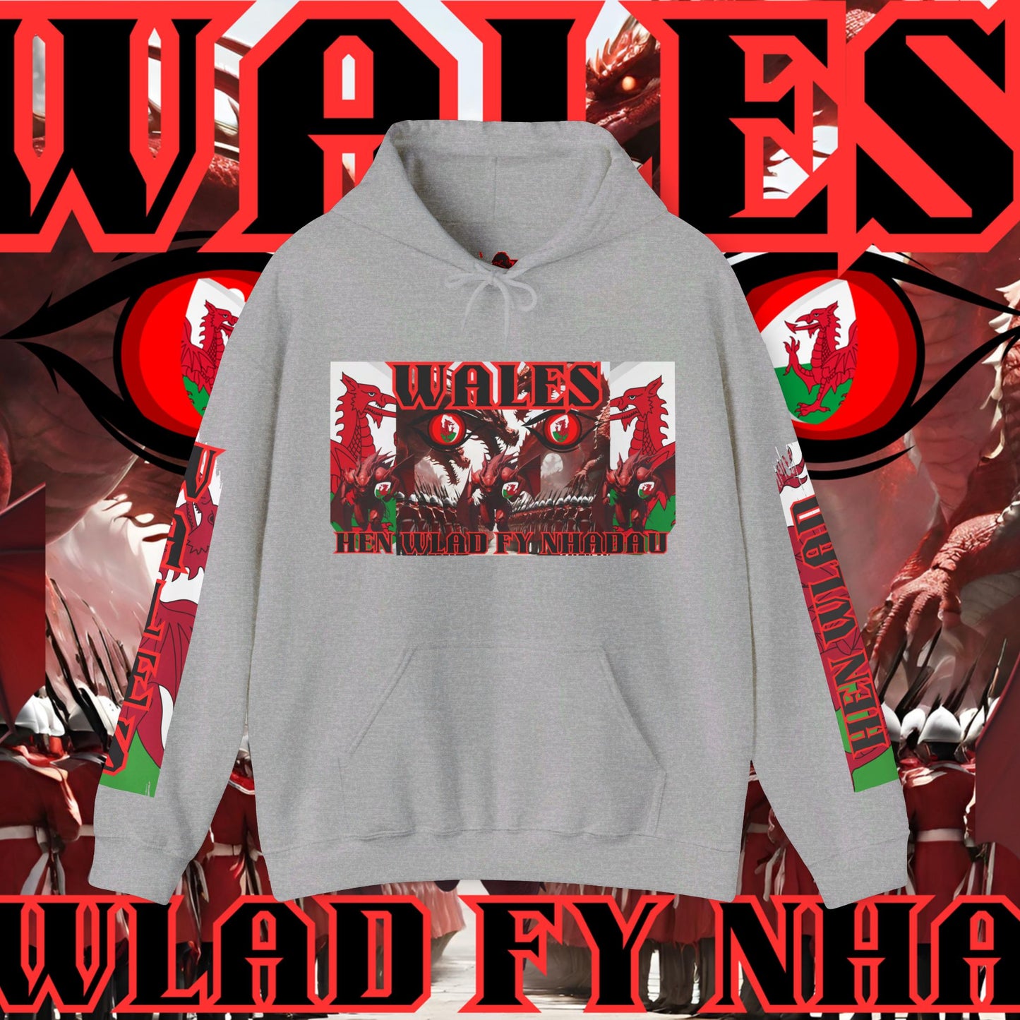 Wales Hoodie, Welsh Rugby Sweatshirt, Pullover dragon hoodie, Hen Wlad Fy Nhadau Hoodie, welshmen Hoodie, dragon Hoodie, unisex hoodie
