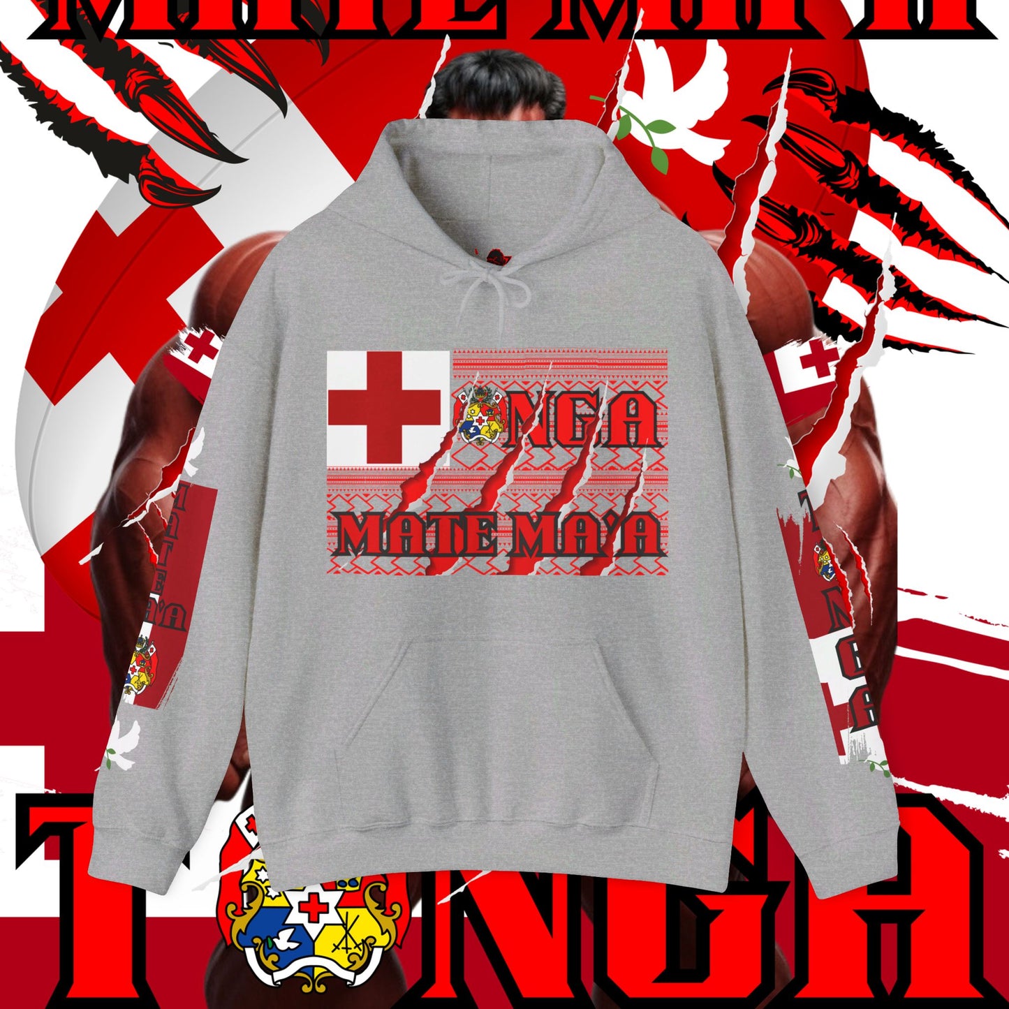 Tonga Hoodie, Mate Ma'A hoodie, tongan Hooded Sweatshirt, islander hoodie, tongan, streetwear Graphic Hoodie, represent tonga,unisex