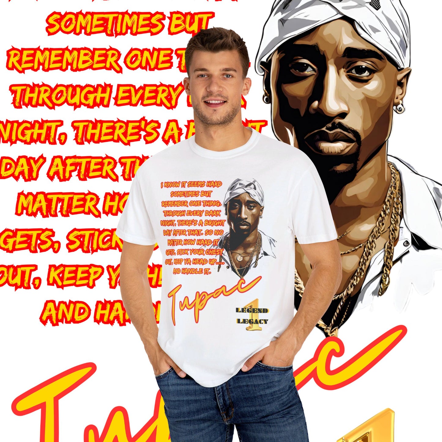 Tupac T-Shirt, Hip-Hop Icon Tee, Hard Times Motivational Lyrics Shirt, Rap Legend Fan Gear, Thug Life Apparel,