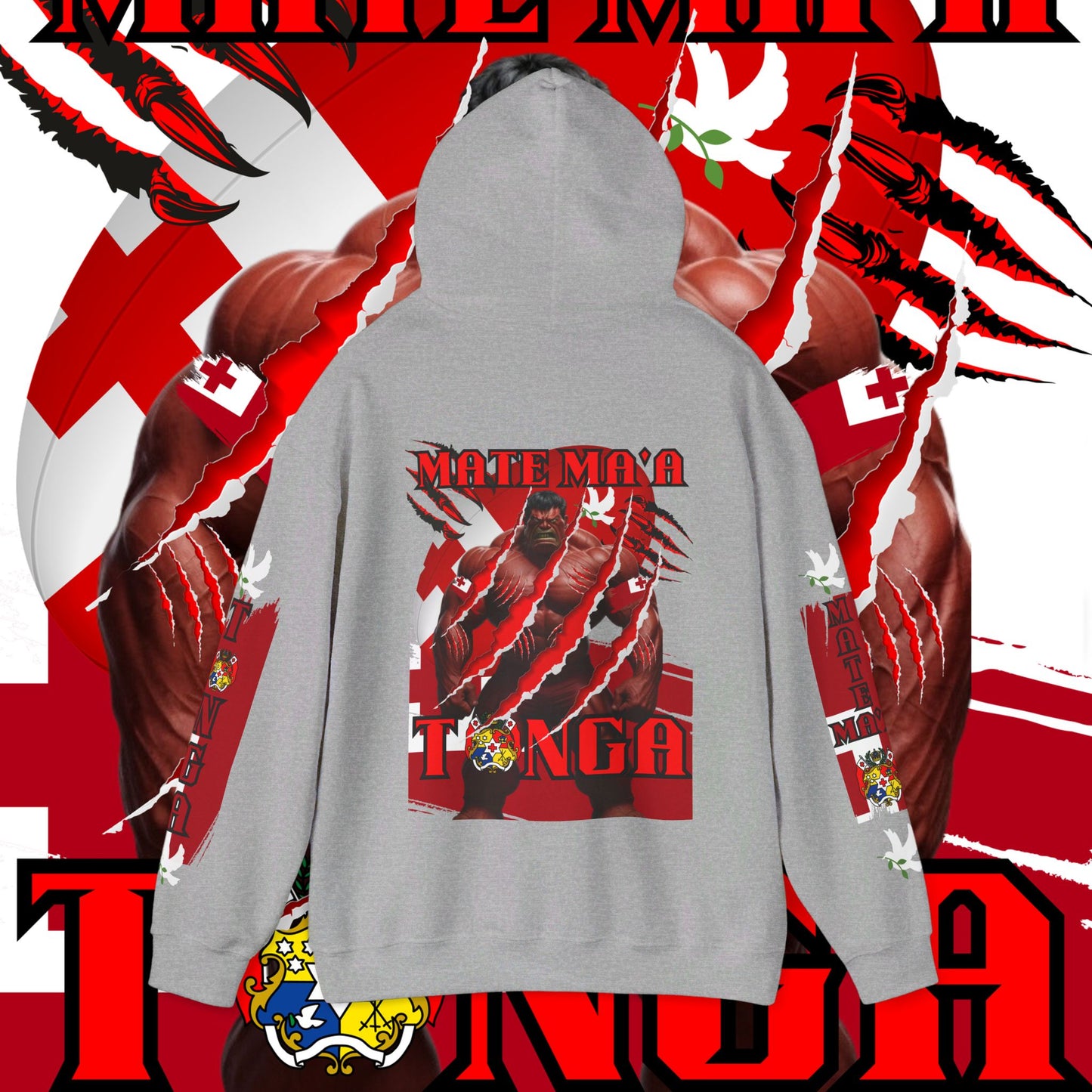 Tonga Hoodie, Mate Ma'A hoodie, tongan Hooded Sweatshirt, islander hoodie, tongan, streetwear Graphic Hoodie, represent tonga,unisex