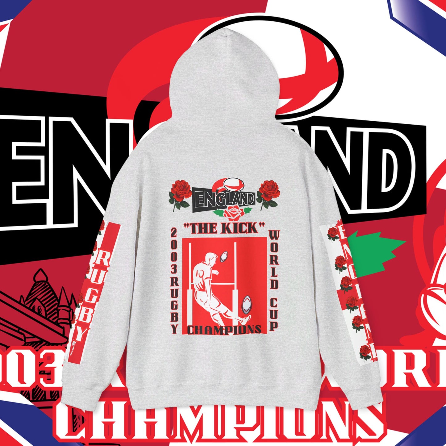 England Hoodie Sweatshirt, world champion hoodie, world rugby, pullover, 2003 champions hoodie, winter gift idea, streetwear Graphic unisex